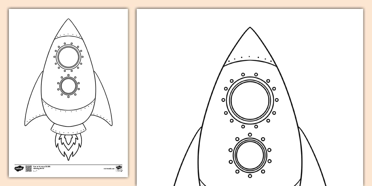 Printable Rocket Colouring Page