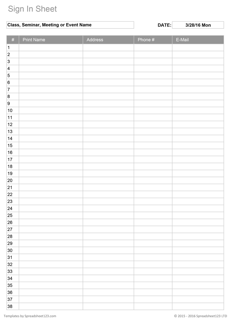 printable pdf sign in sheet template