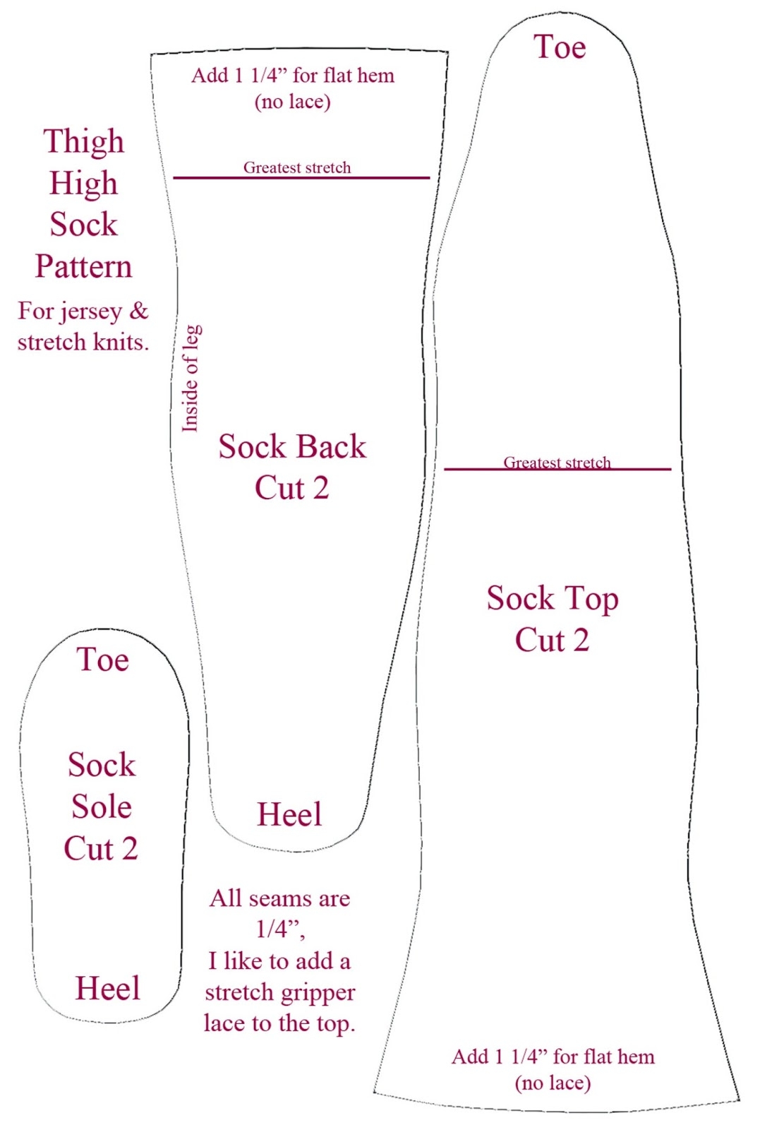 sock template printable