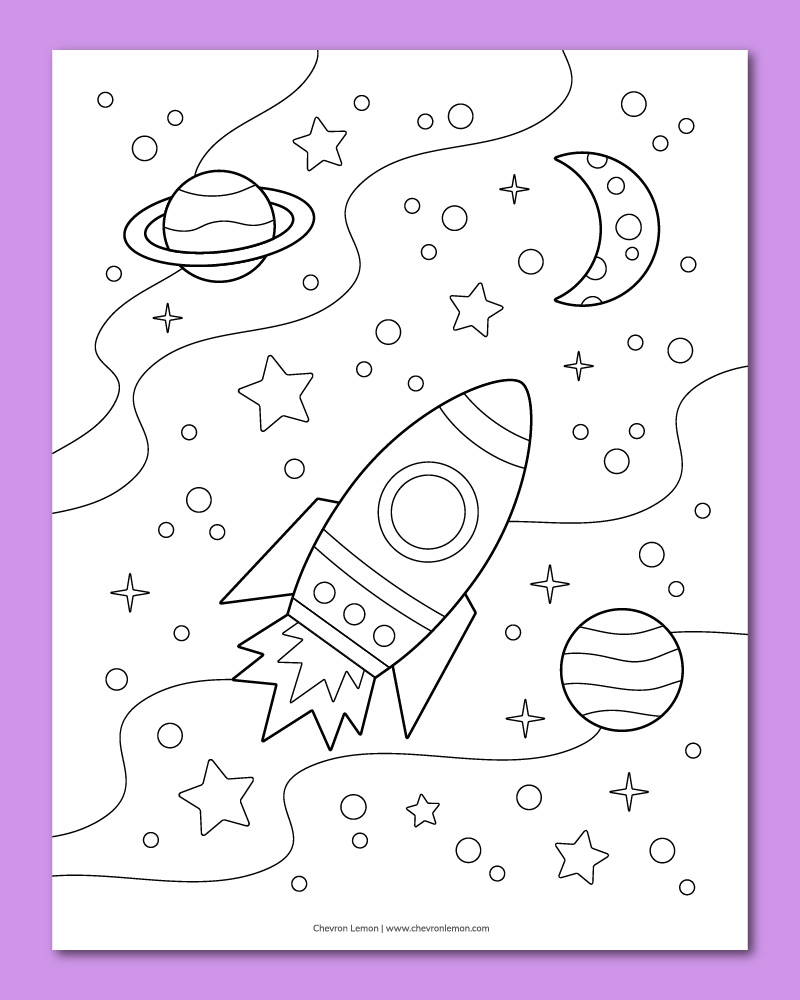 coloring pages of space
