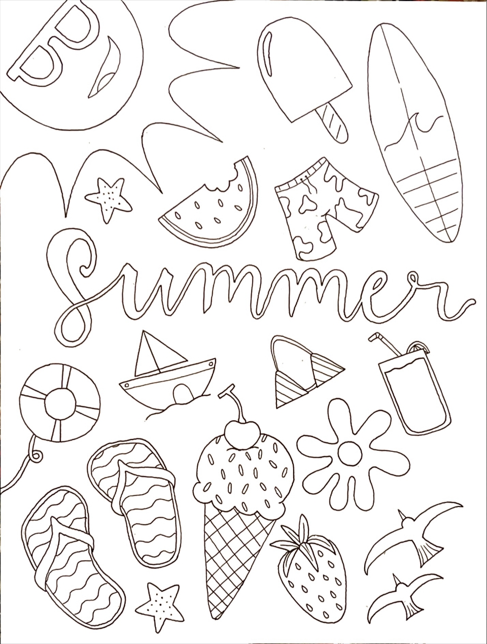 colouring pictures for summer