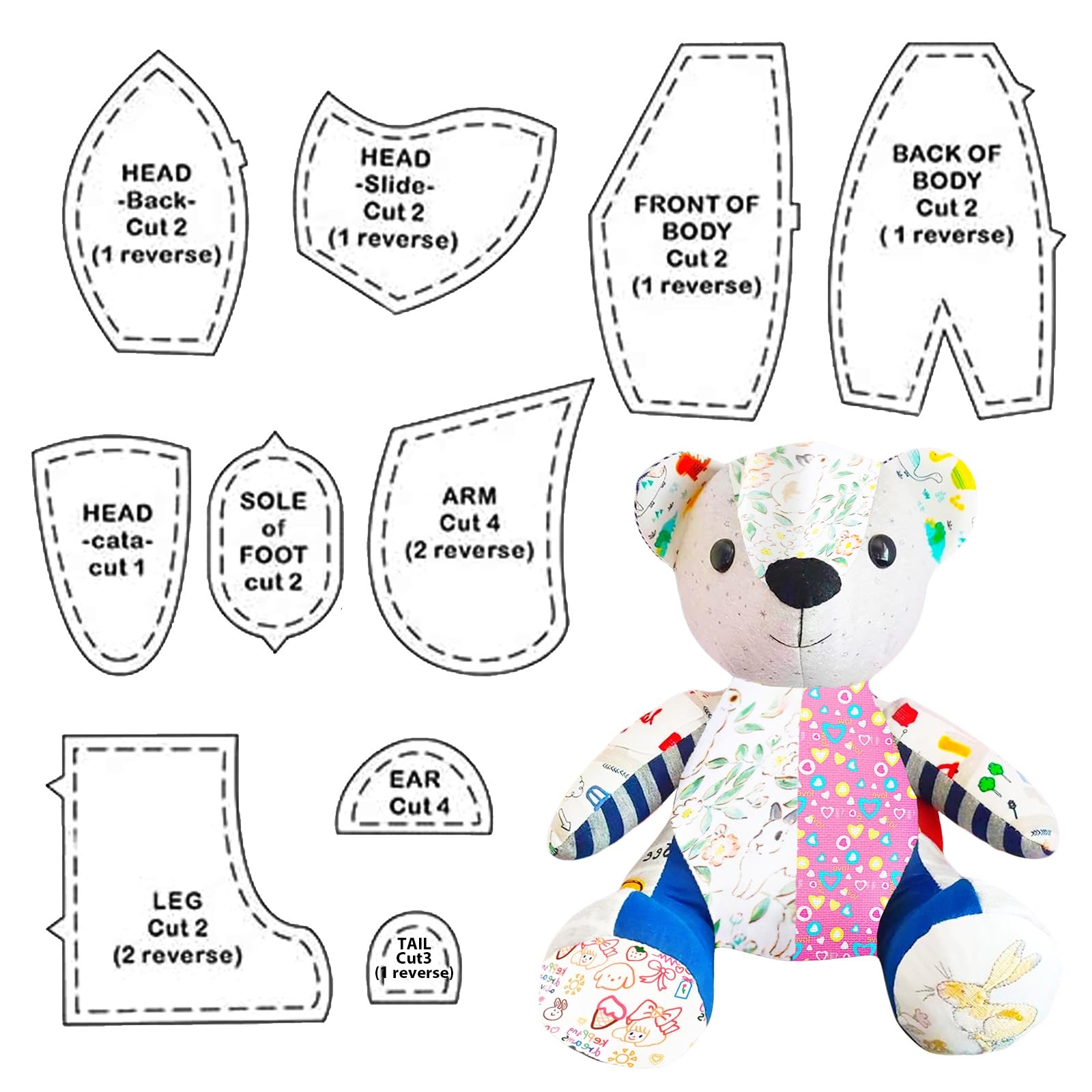 cut out teddy bear template printable