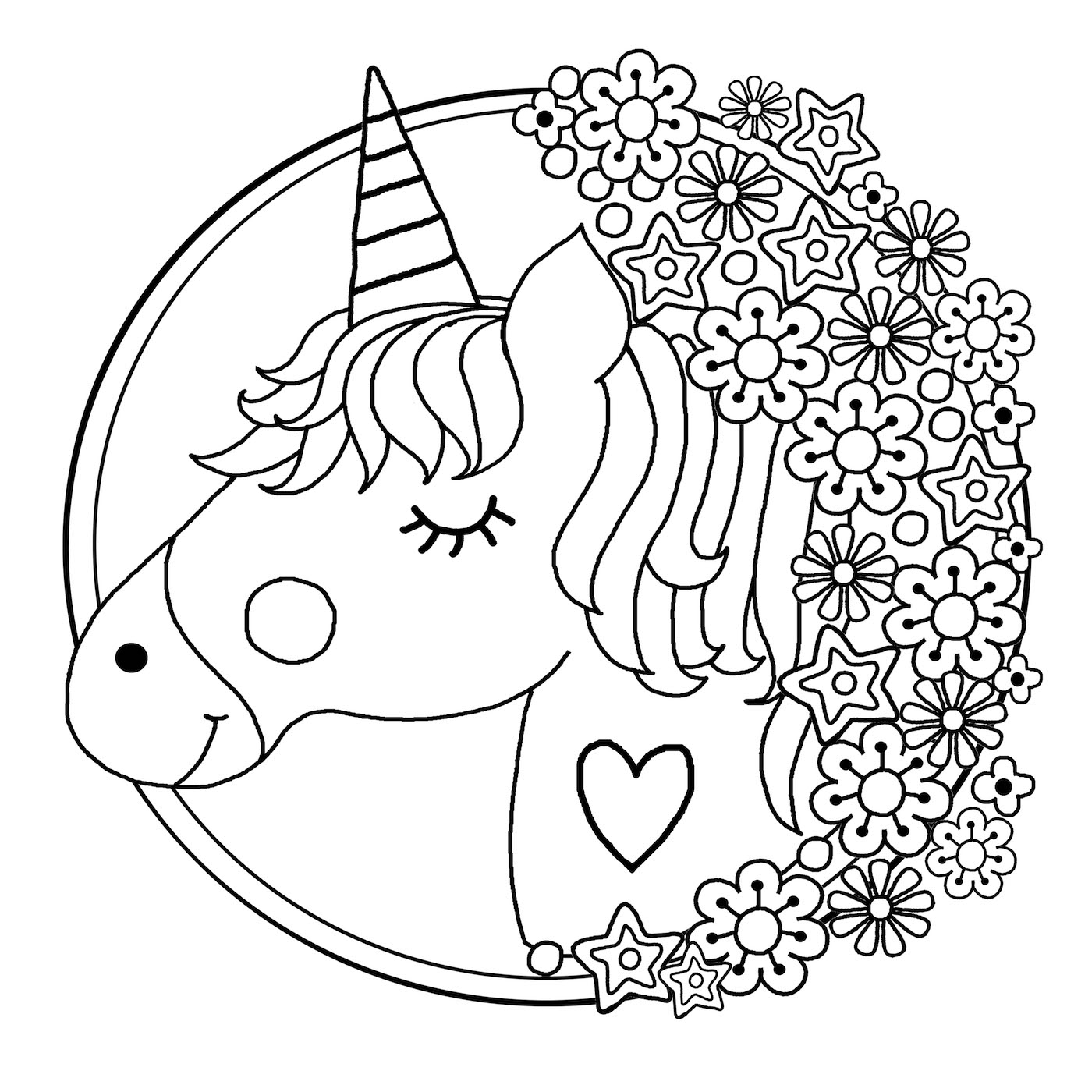 unicorn coloring pages free