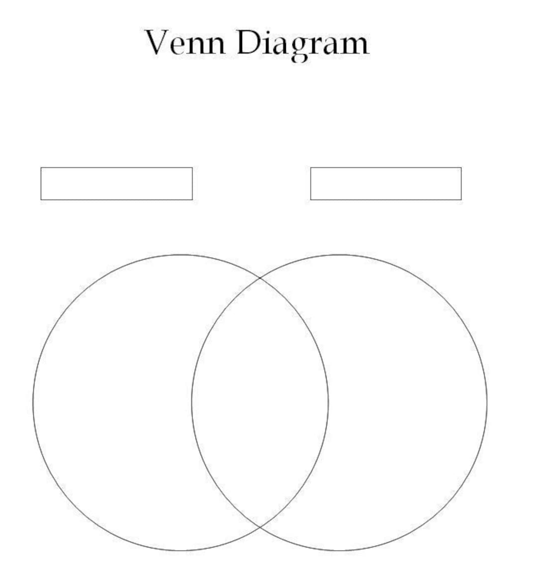 Printable Venn Diagram Worksheet Two Three set PDF Download Etsy