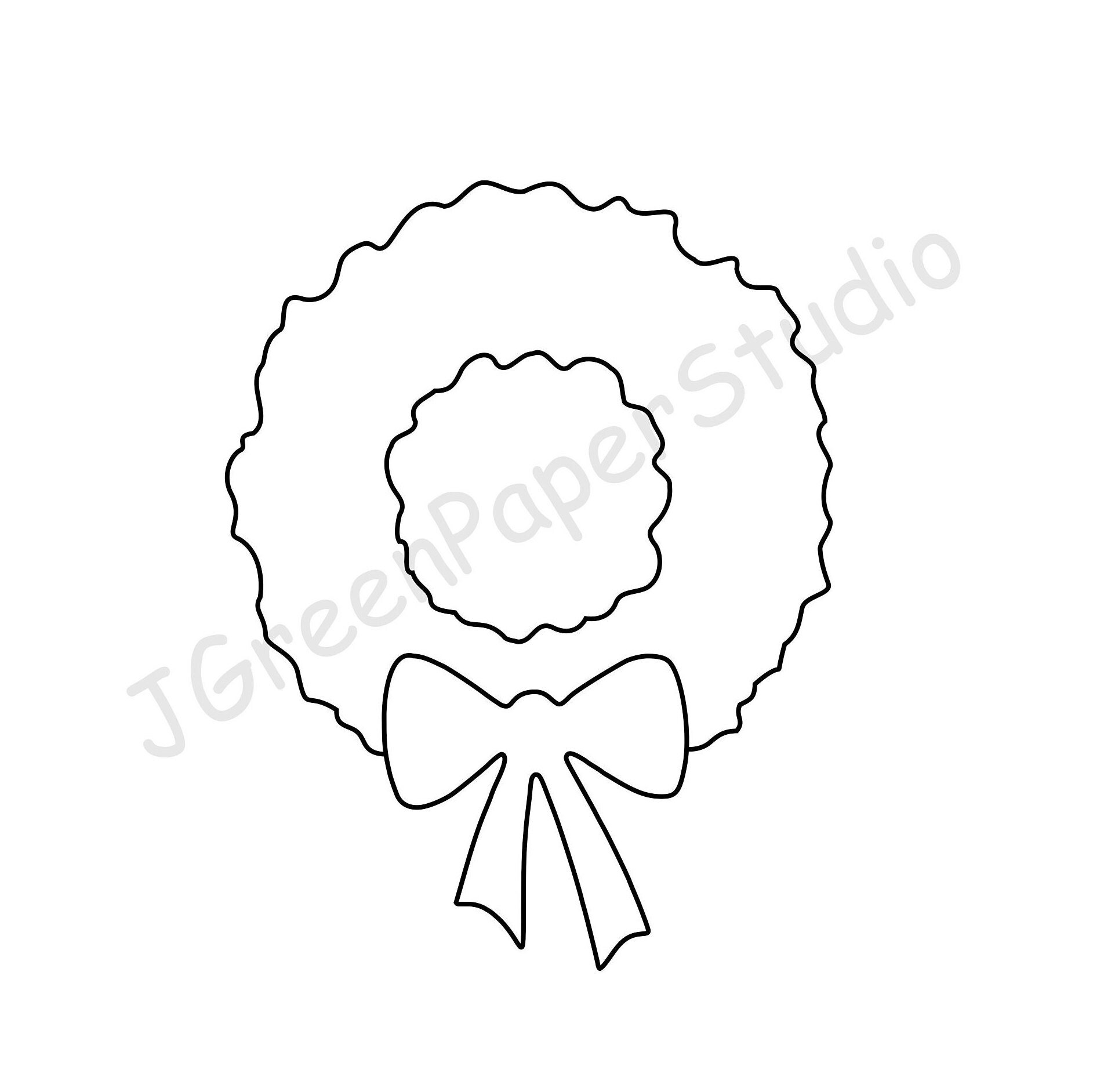 Printable Wreath Template Kids Holiday Coloring Page PDF Digital Download Etsy