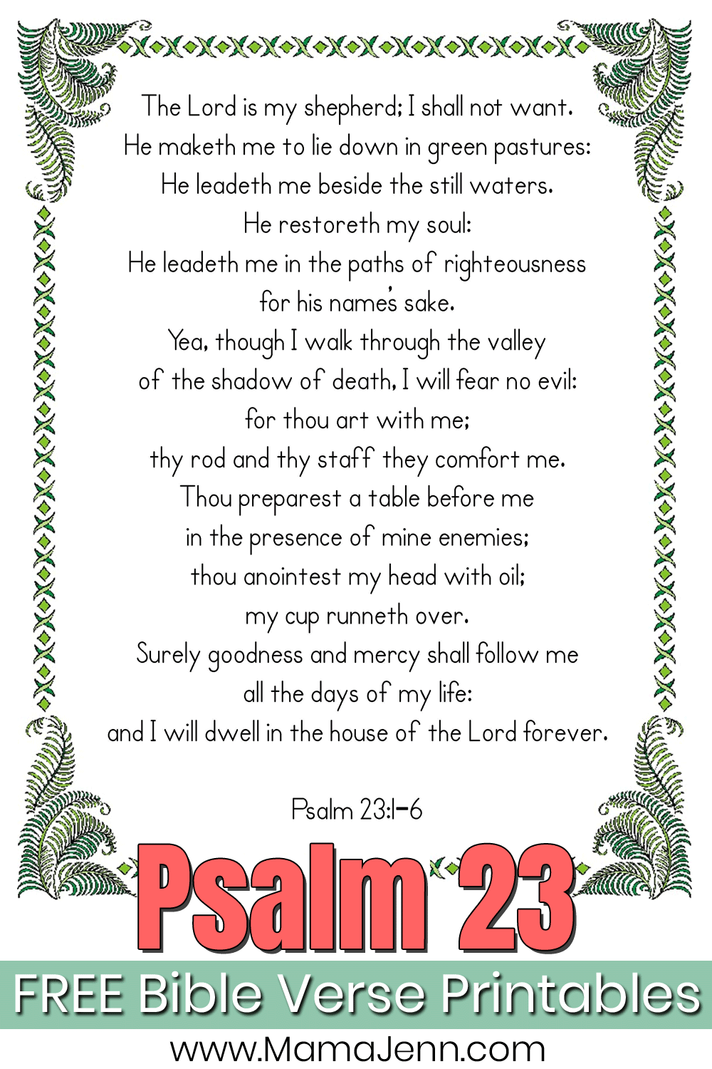 Psalm 23 Bible Verse Printables FREE Mini Posters To Download