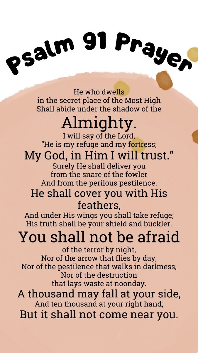 Psalm 91 Prayer Of Protection Printable 