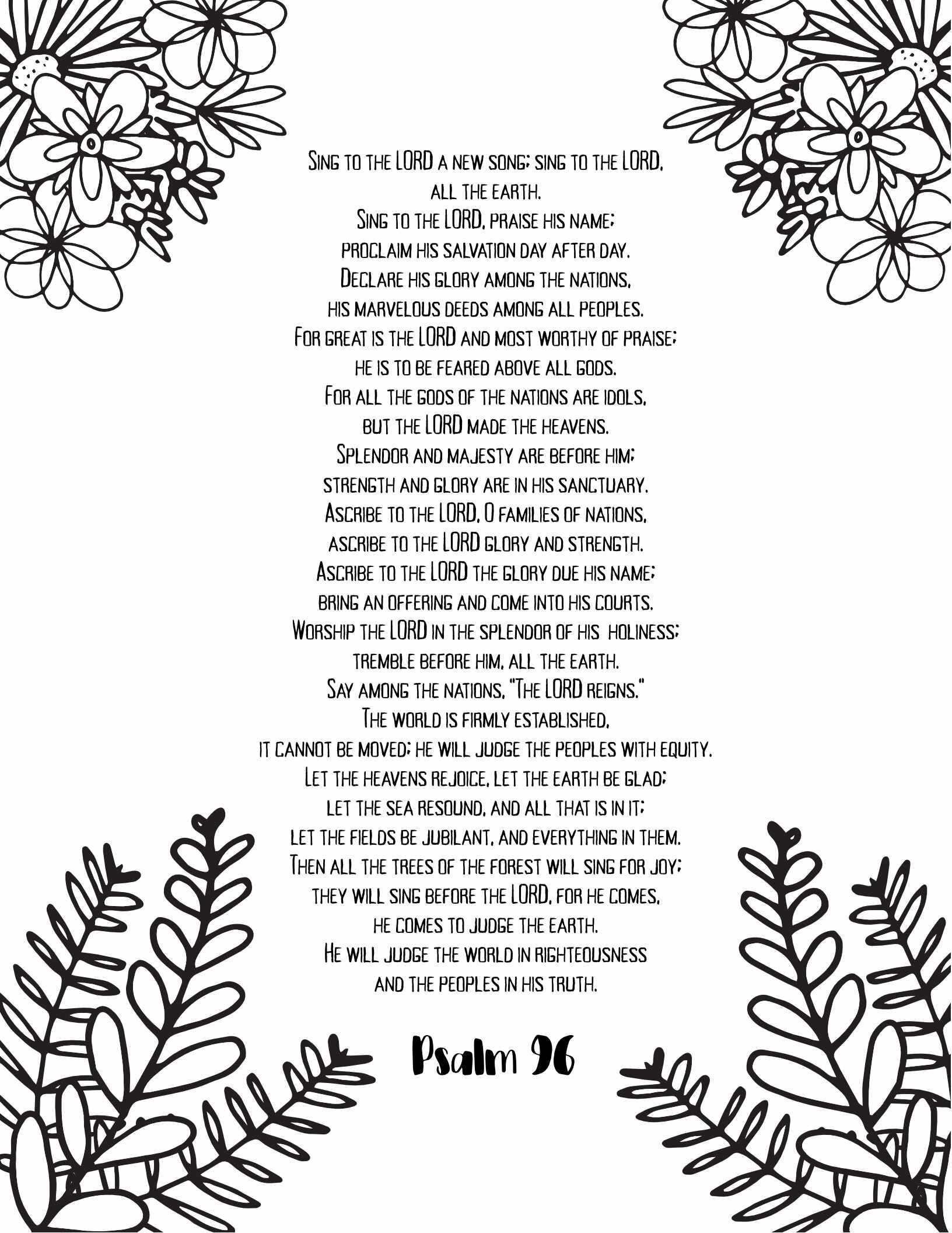 Psalms 91 100 Free Coloring Stevie Doodles