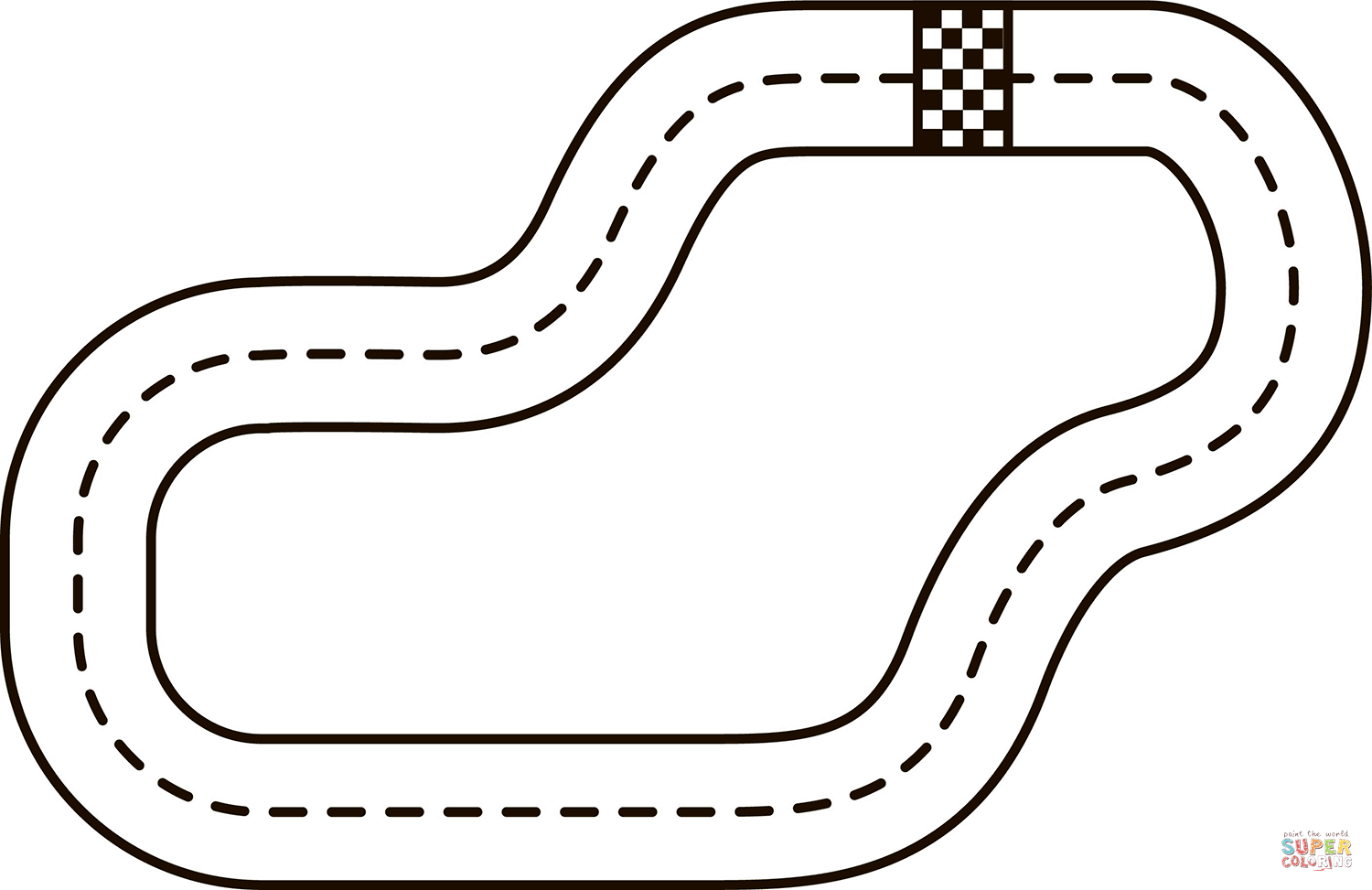 Race Track Coloring Page Free Printable