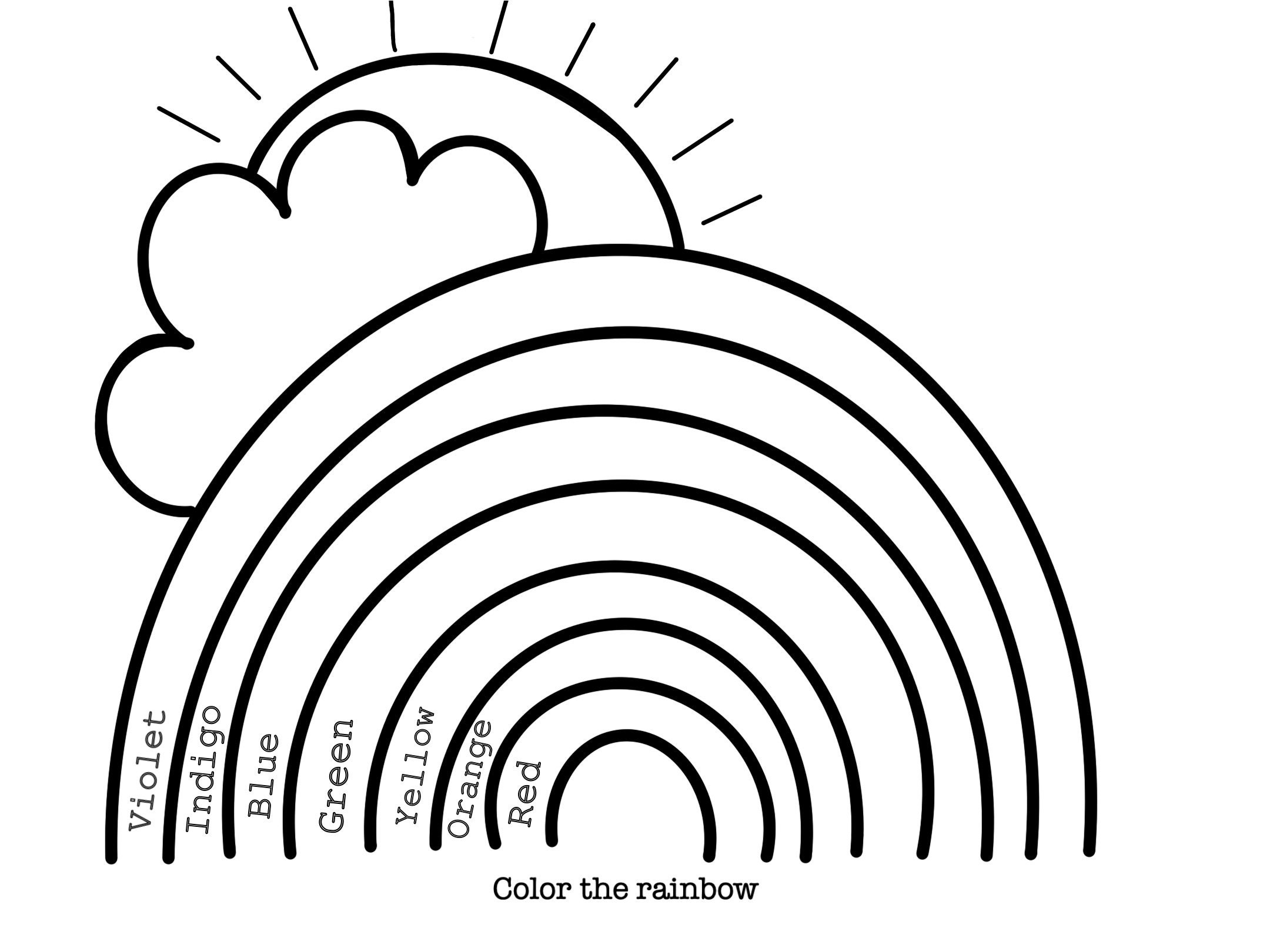 Rainbow Coloring Page Etsy