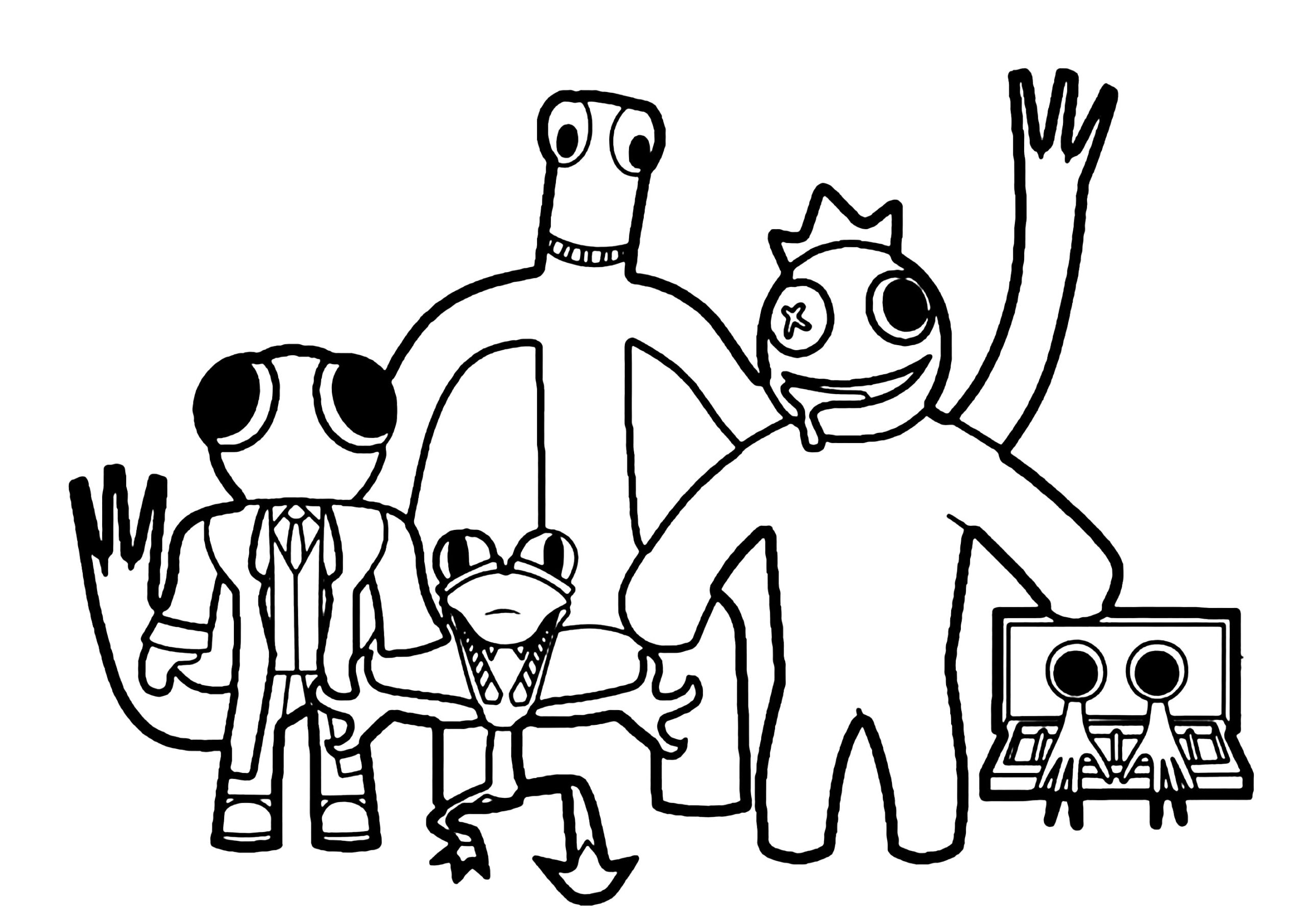 Rainbow Friends Creatures Rainbow Friends Coloring Pages