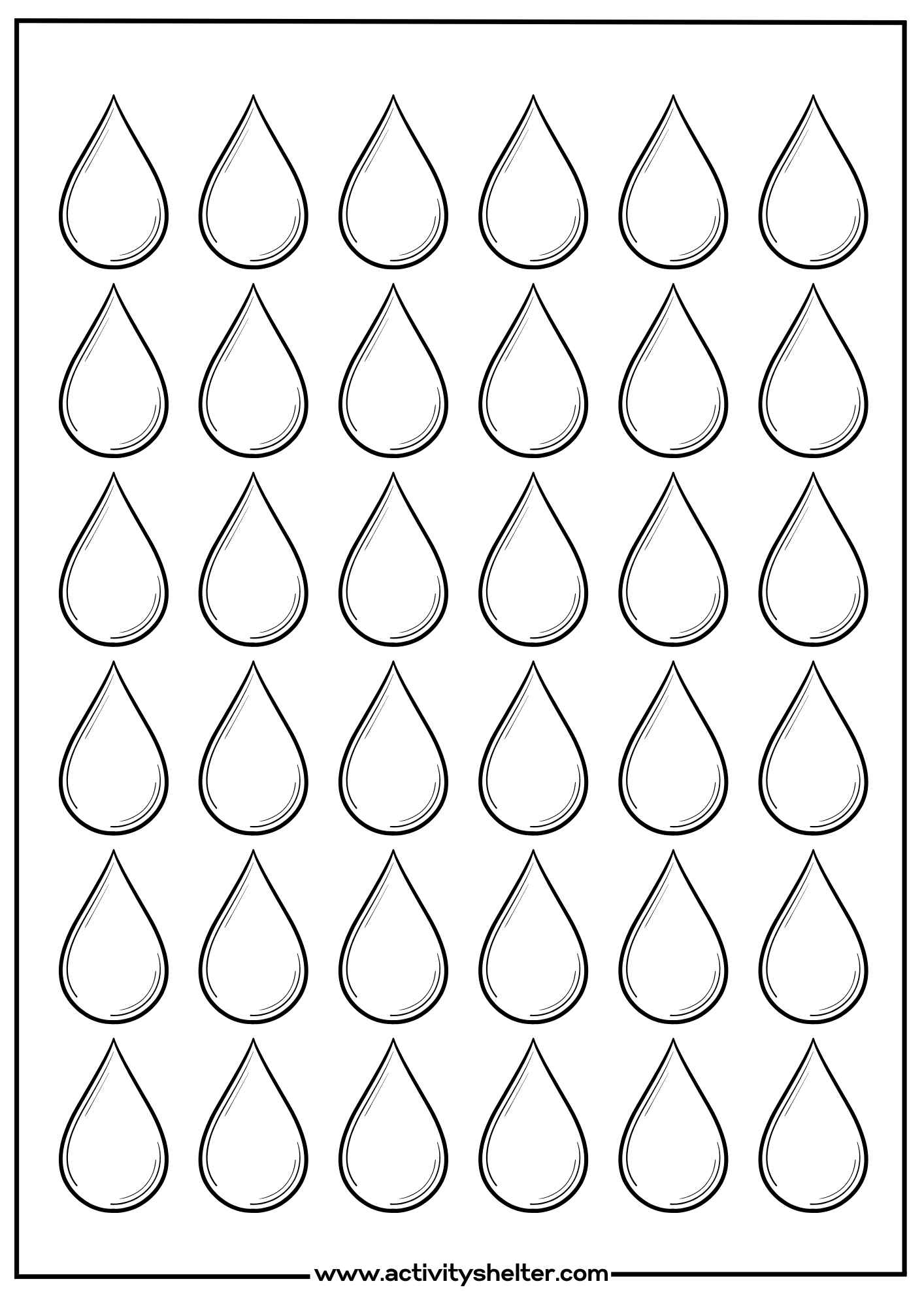 raindrop template printable