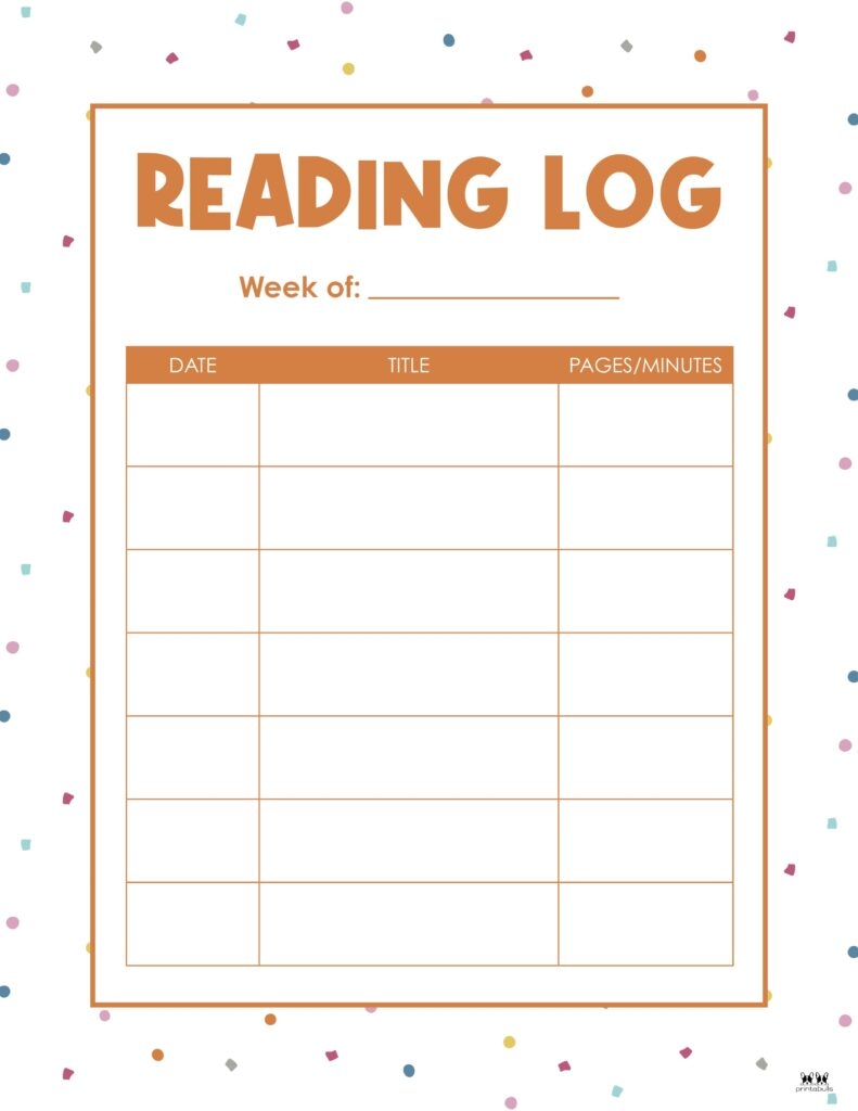 free printable reading log pdf