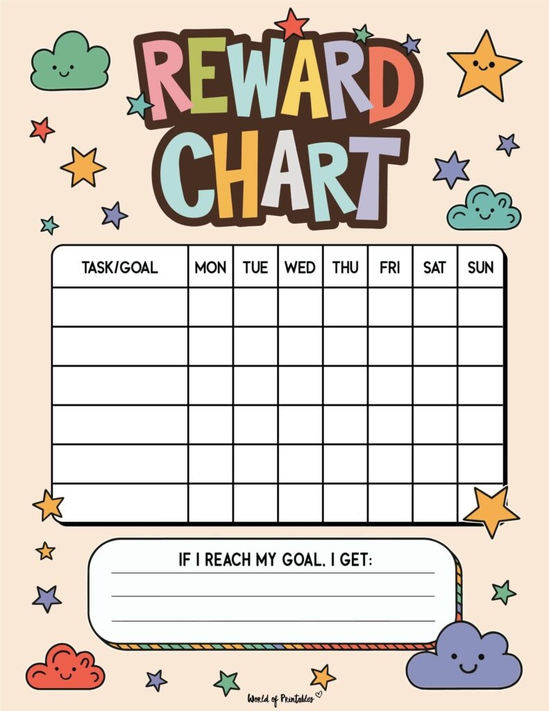 Rewards Chart Printable 20 Free Templates World Of Printables
