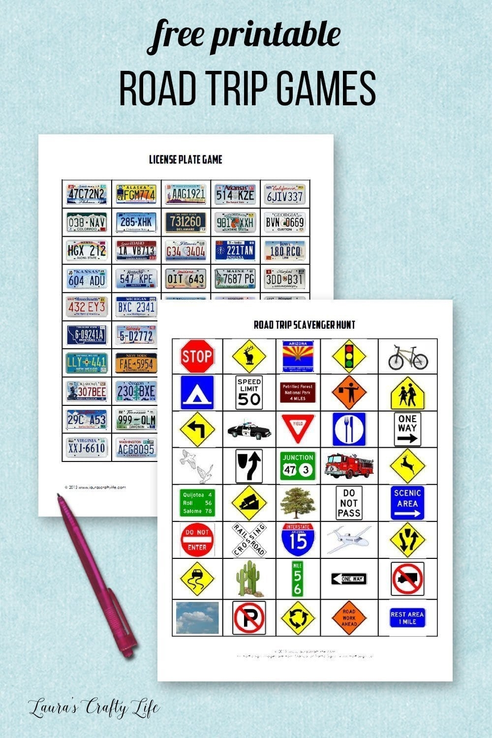 printable road trip games