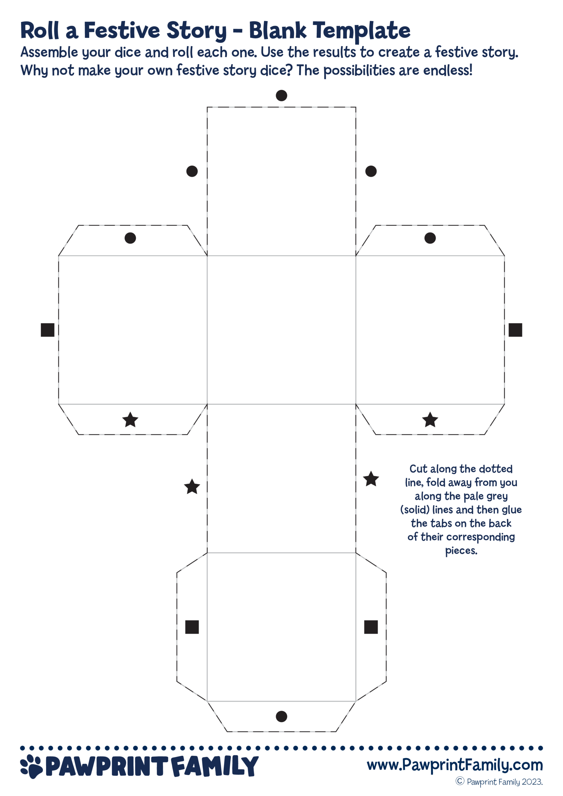 Roll A Festive Story Dice Pawprint Family