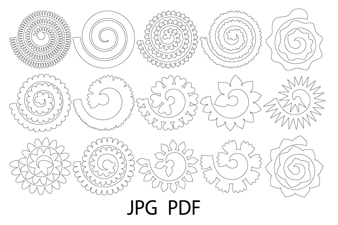 printable rolled paper flower template