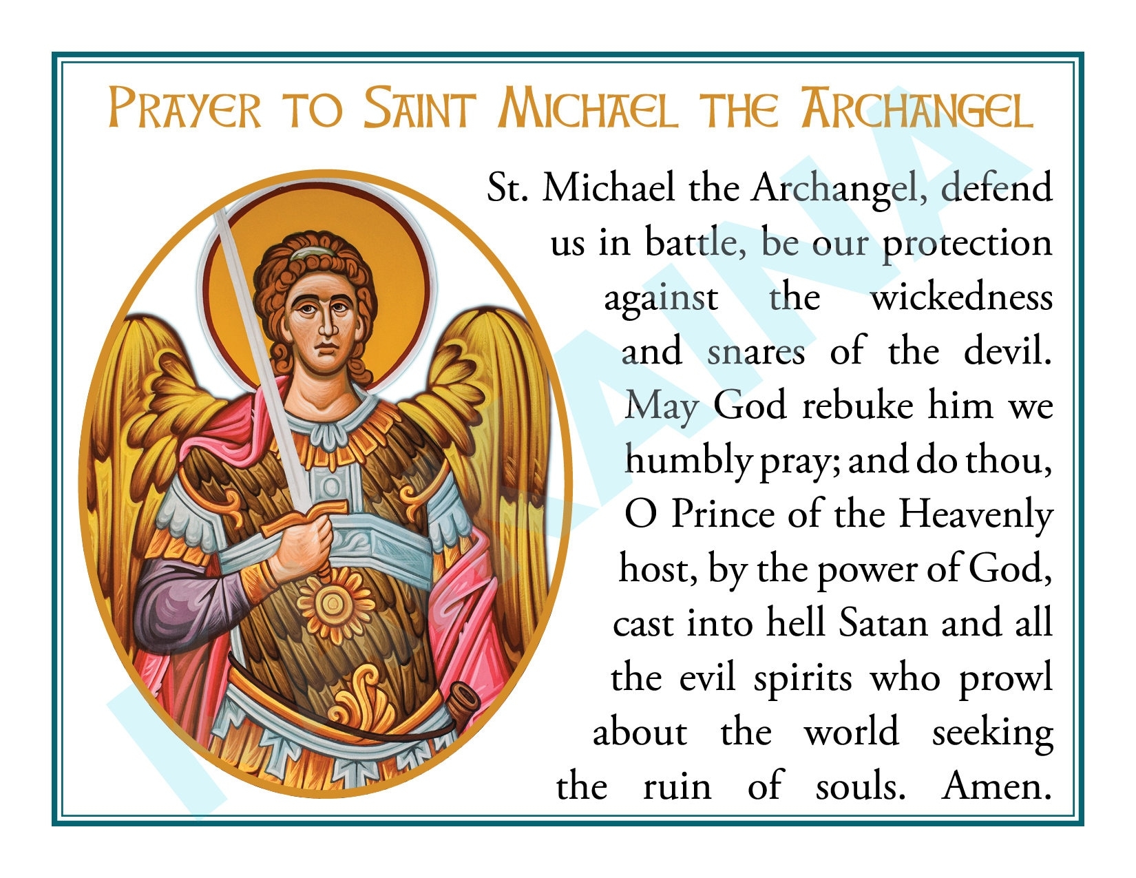 printable st michael prayer