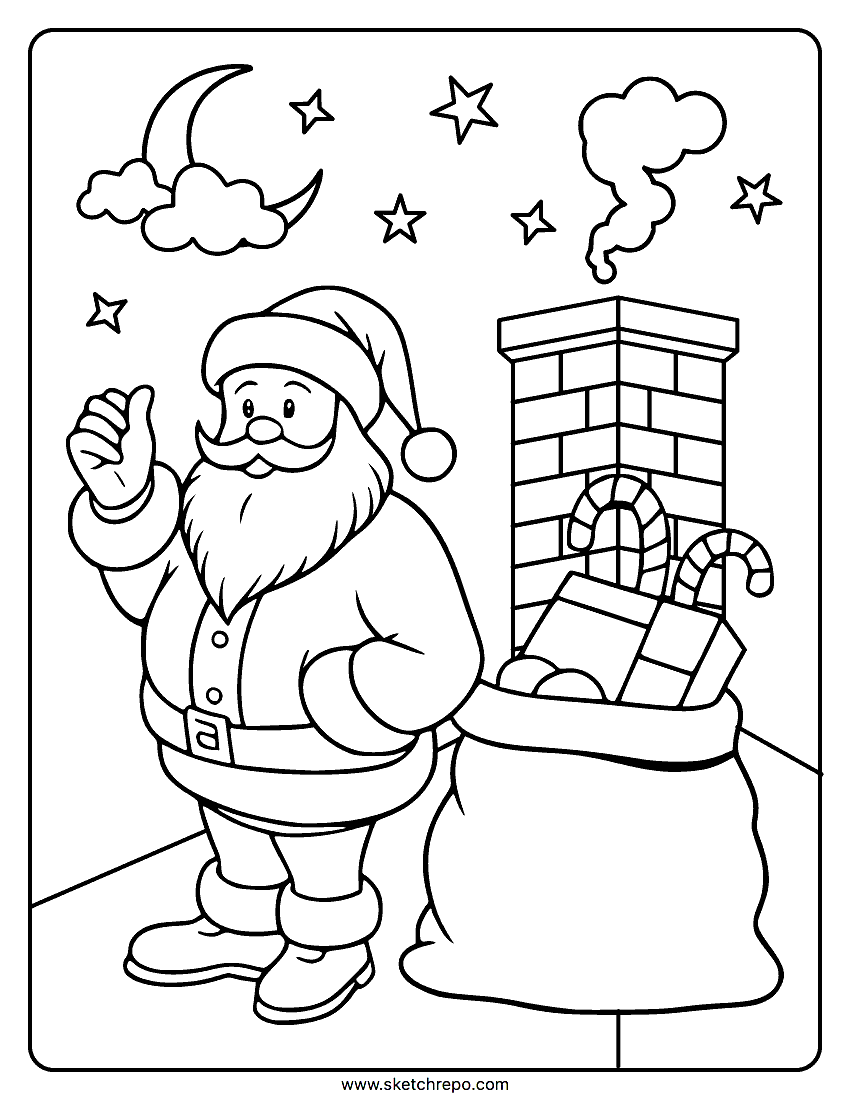 santa claus coloring page
