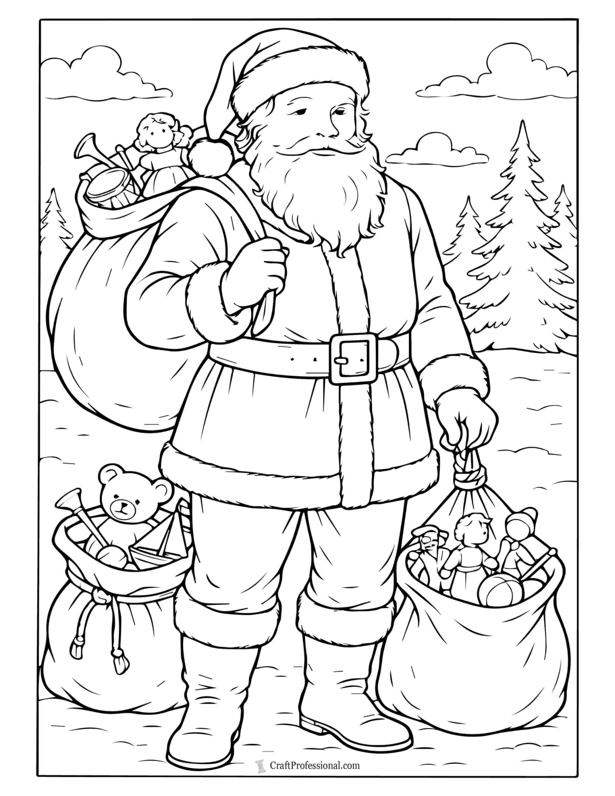 Santa Coloring Pages Free Printables Fun Christmas Activities