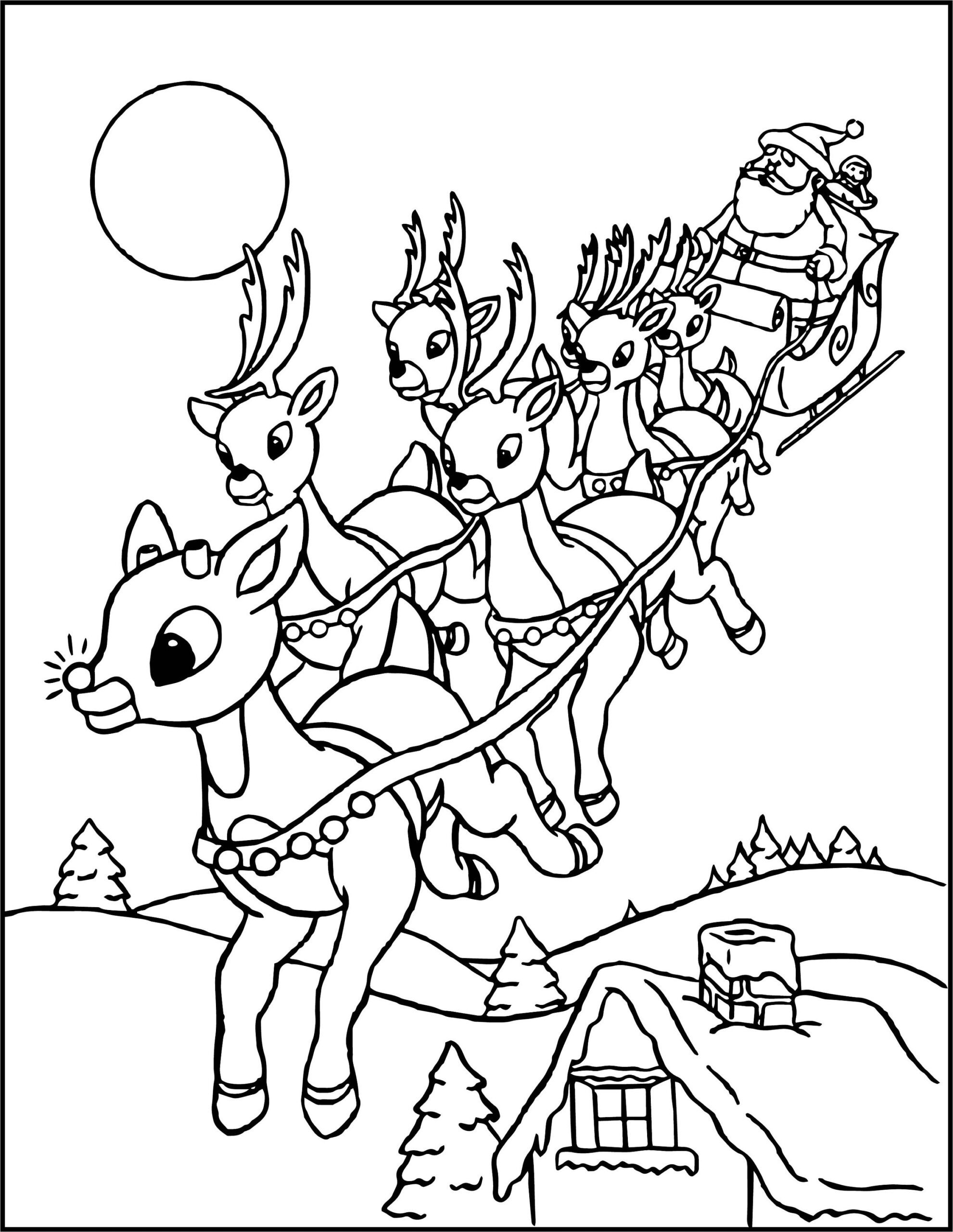 Santa s Sleigh Coloring Page Christmas Activity digital Printable Etsy