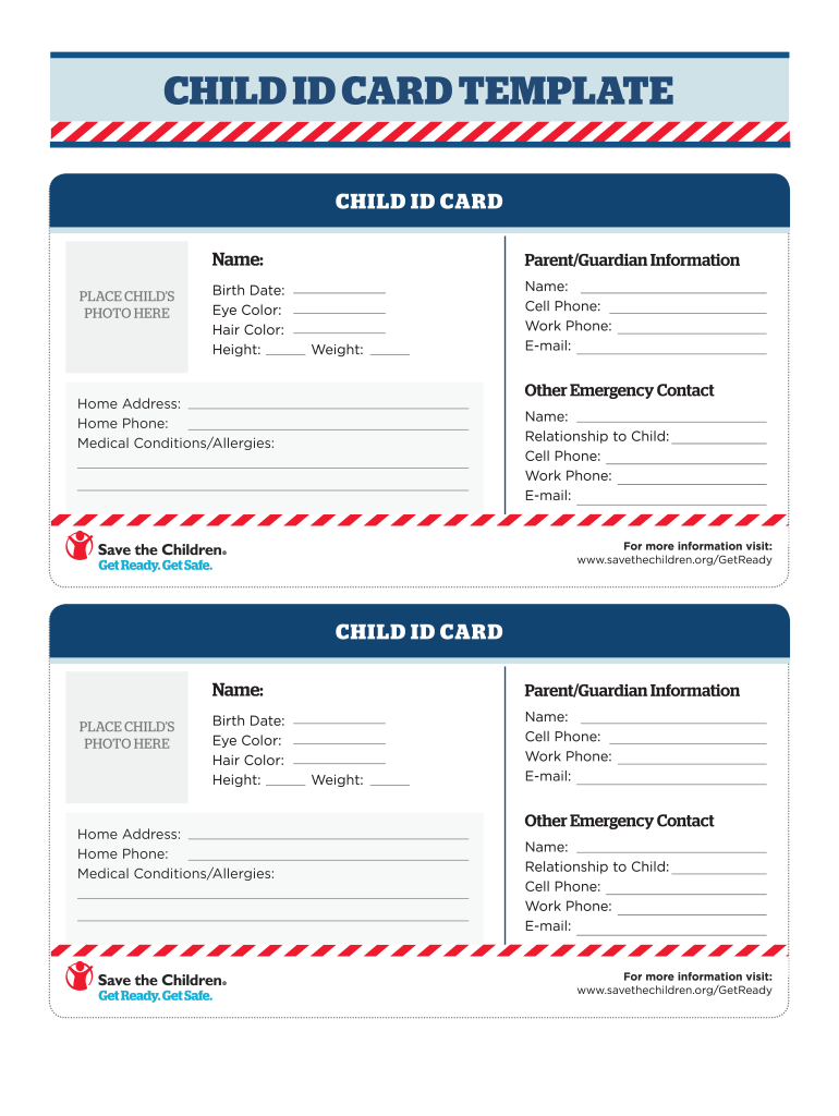 Save Form Children Child ID Card Fill Online Printable Fillable Blank PdfFiller