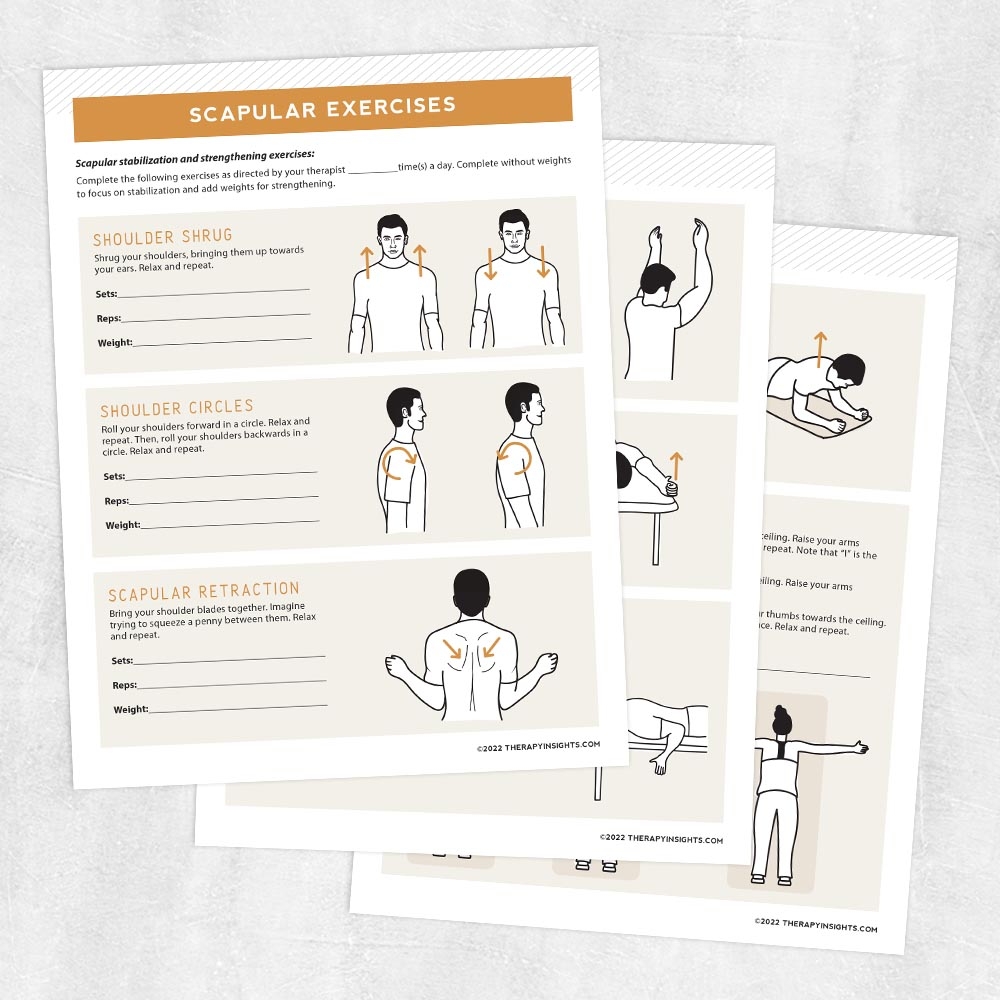 Scapular Exercises Adult And Pediatric Printable Resources For Speech And Occupational Therapists