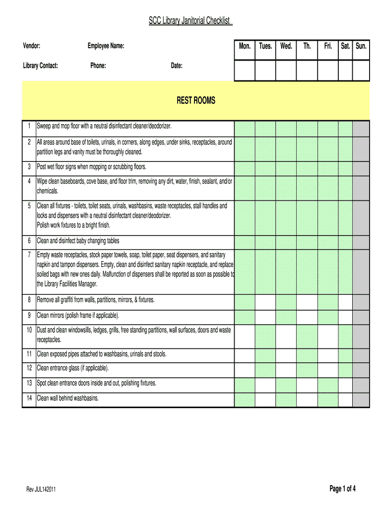 printable office cleaning checklist pdf