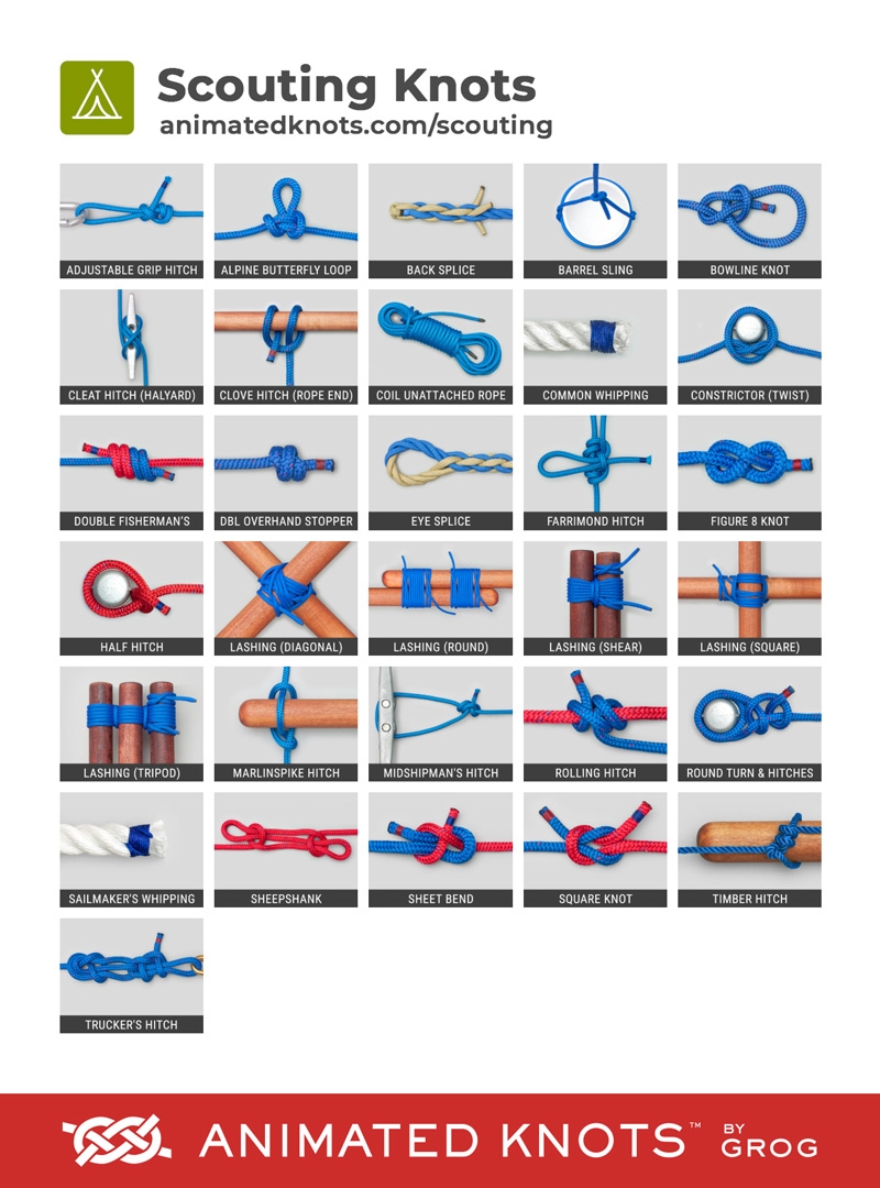 Scouting Knots Learn How To Tie Scouting Knots Using Step by Step Animations Animated Knots By Grog