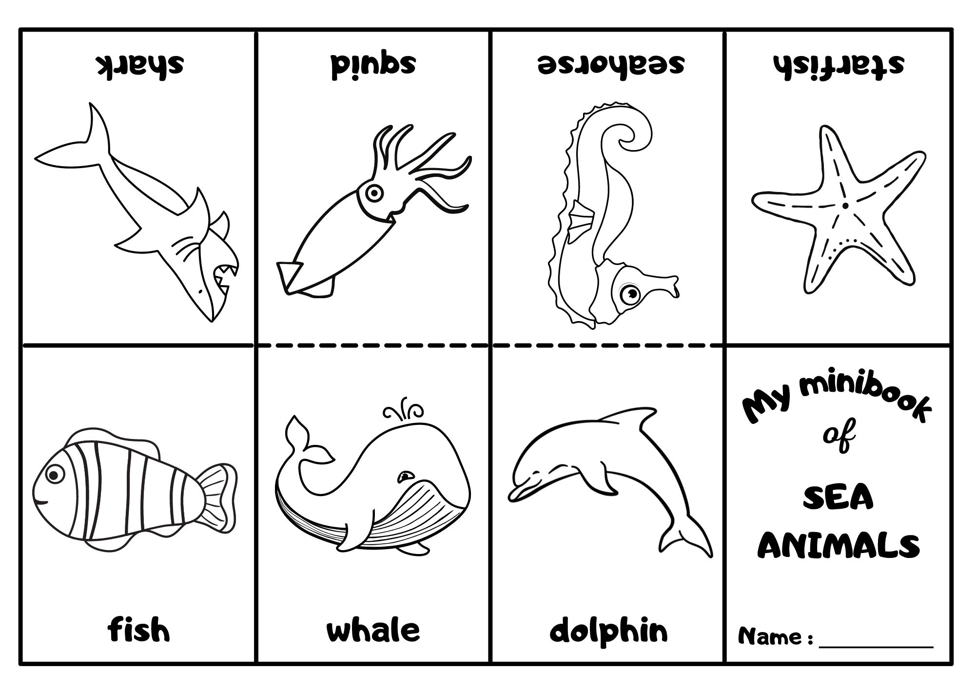 sea animals coloring page