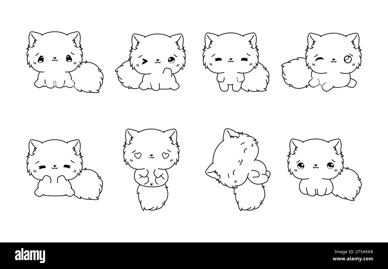 kawaii cat coloring pages