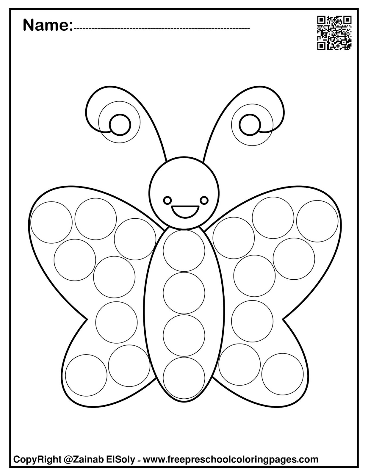 Set Of Spring Dot Marker Free Coloring Pages