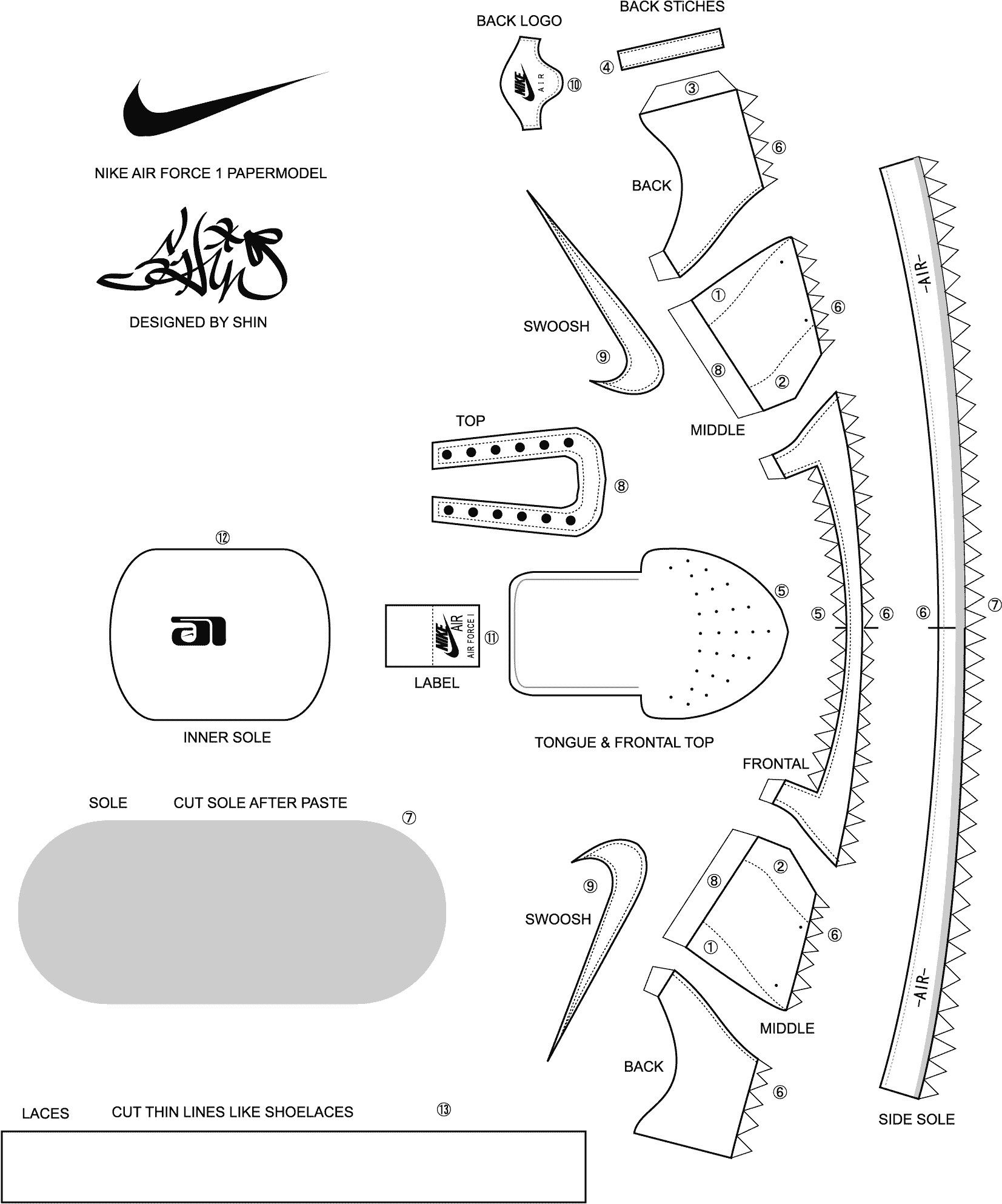 shoe template printable