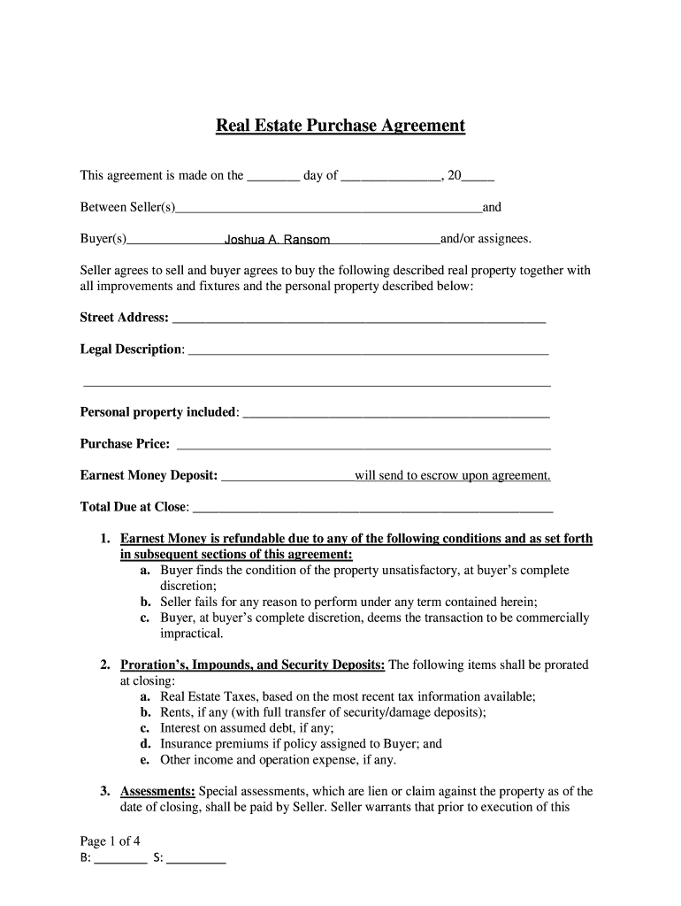 printable simple purchase agreement template word