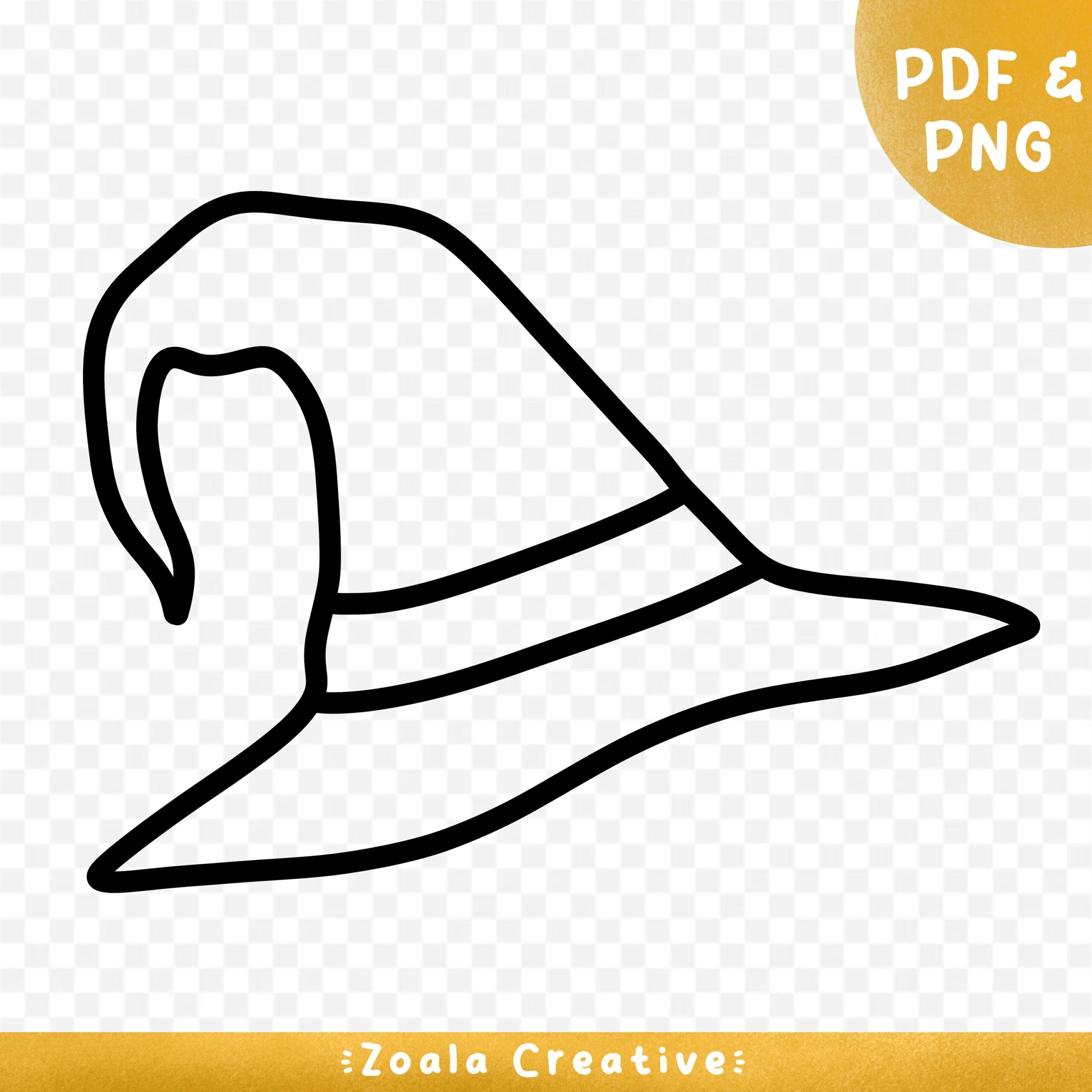 Simple Witches Hat Outline Template DIY Craft Printable Solid Black Witch Hat Halloween Art For Teachers Classrooms Daycare PNG PDF Etsy Israel
