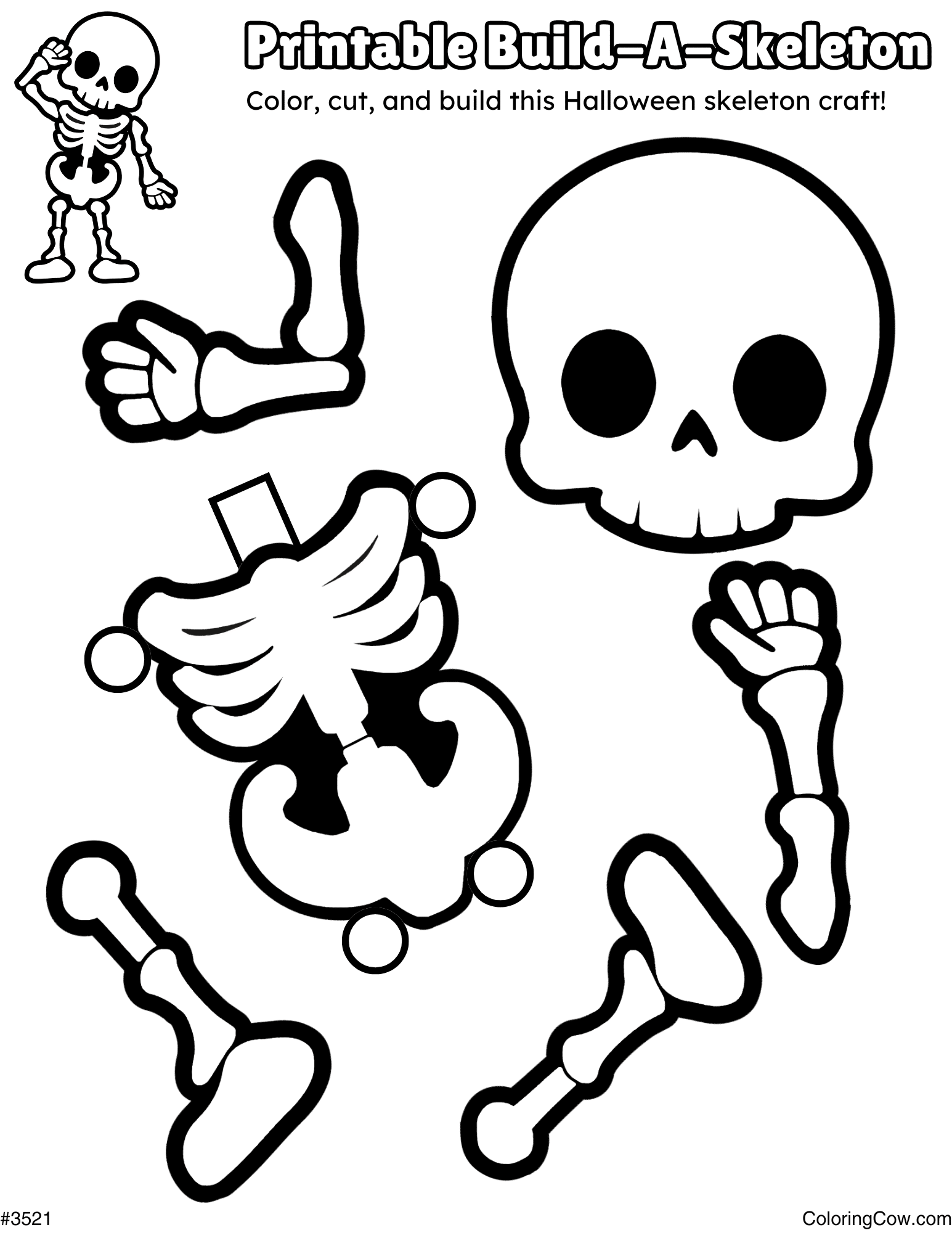 Skeleton Craft Printable Printable Party Favors