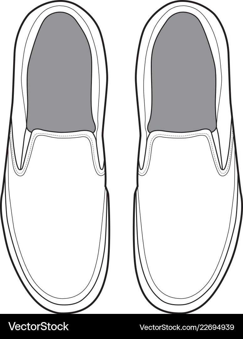 Slip on Shoes Template Royalty Free Vector VectorStock