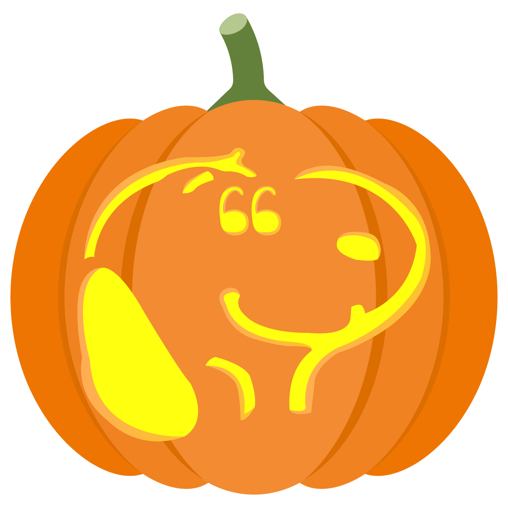 Snoopy Pumpkin Stencil Free Printable Paper raft Templates