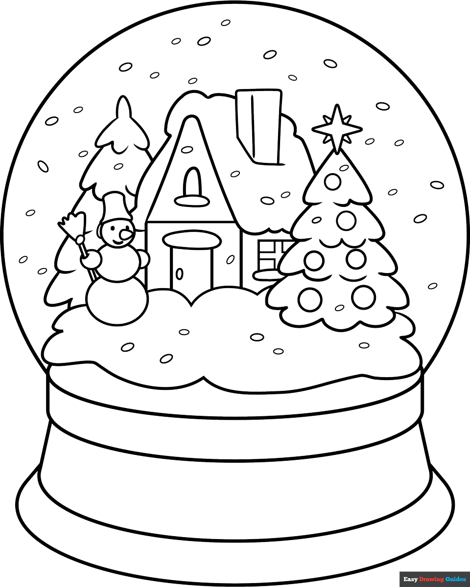 snow globe coloring page