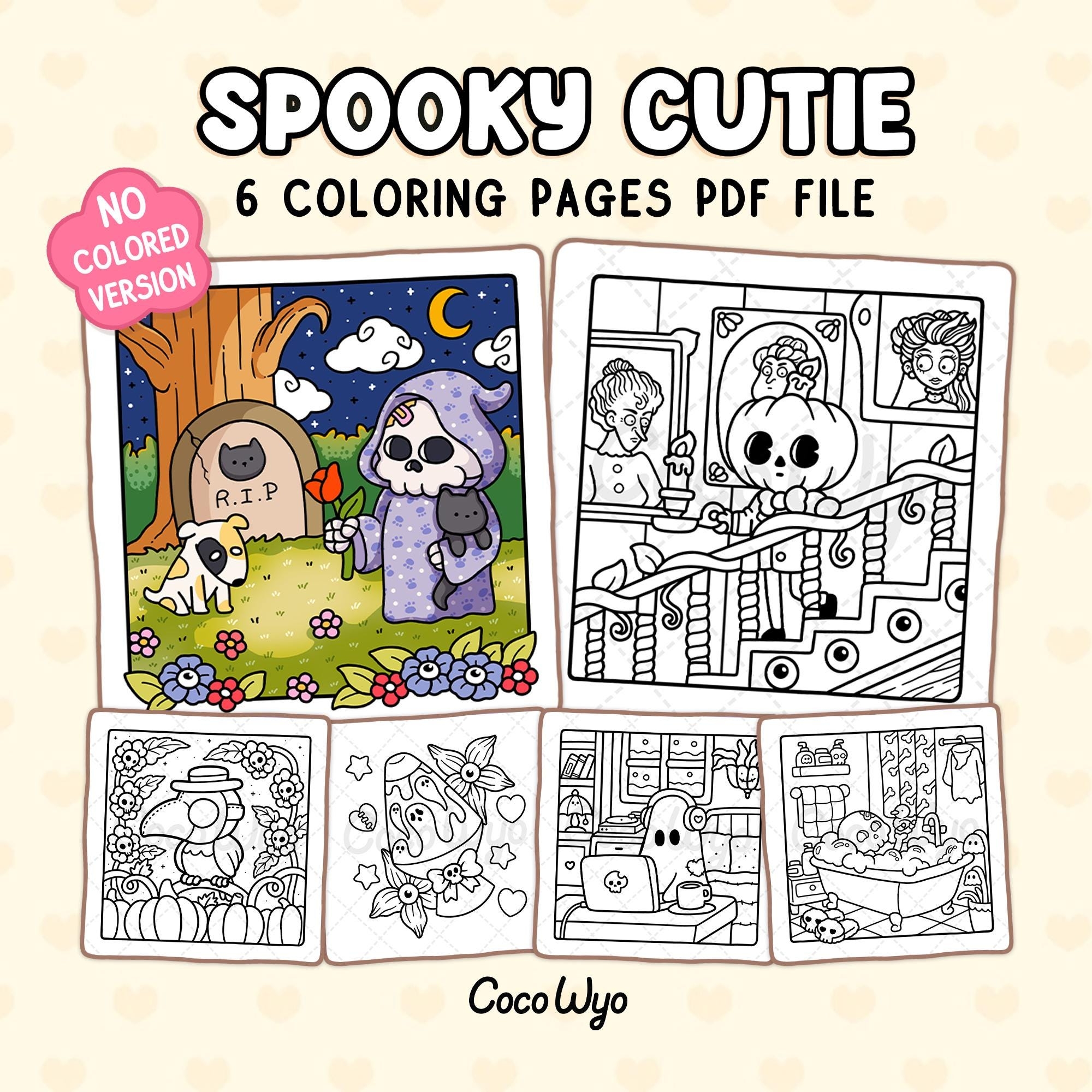 Spooky Cutie Adorable Creepy Creatures In Cozy Hygge Moments Coloring Book By Coco Wyo Etsy Hong Kong