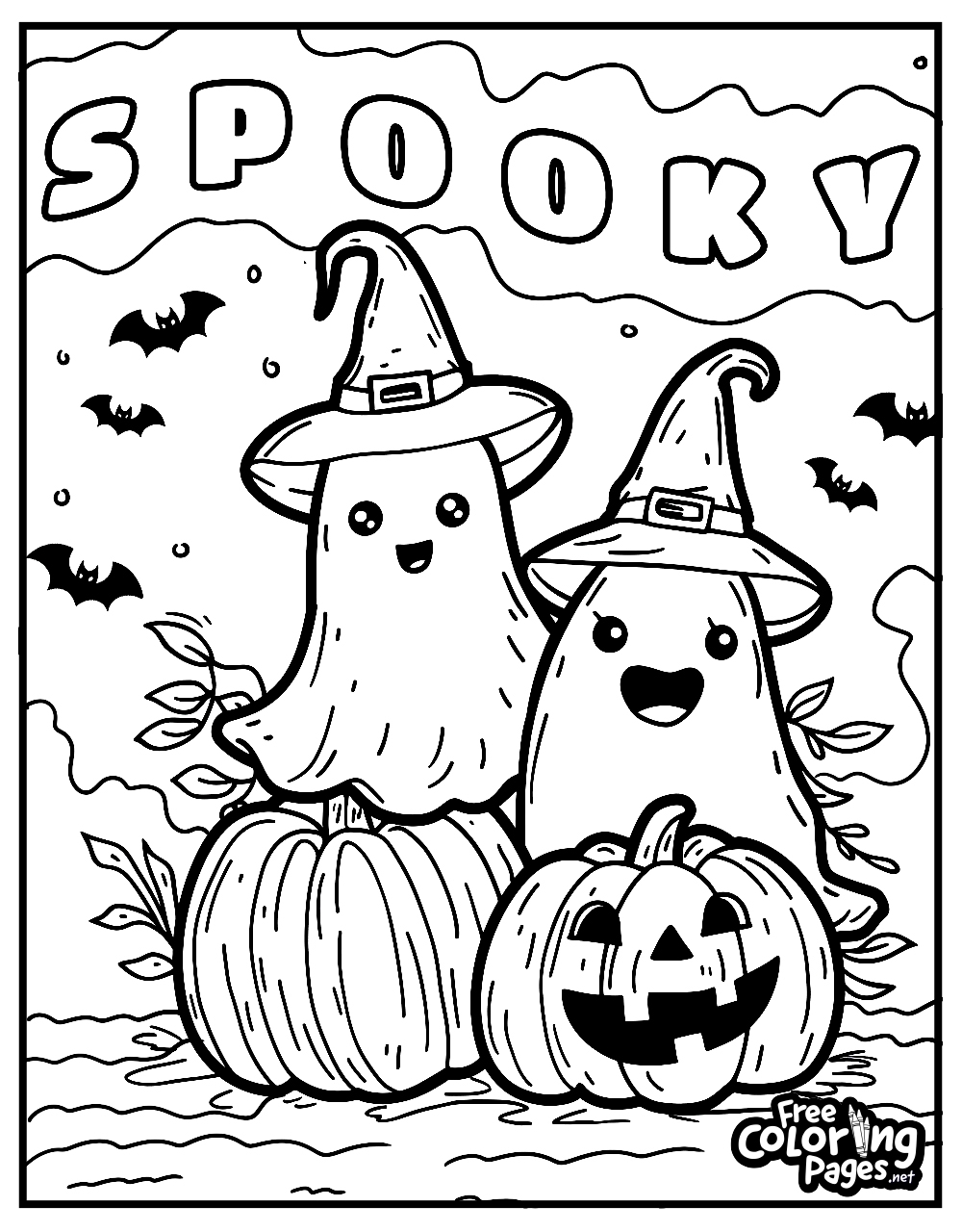 halloween color pages free printable