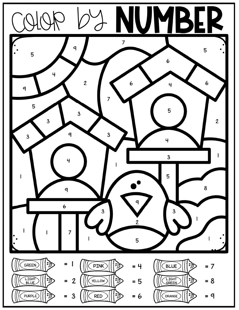 color by number printables pdf