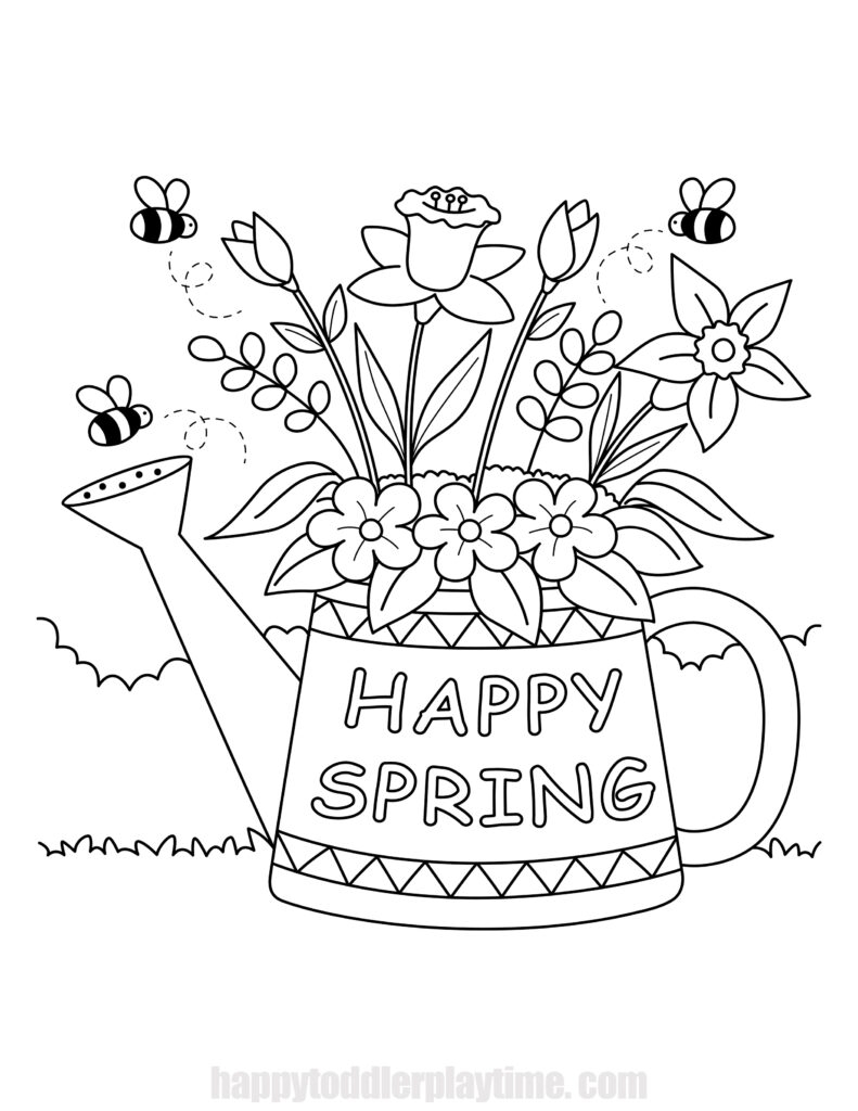 spring coloring sheets free