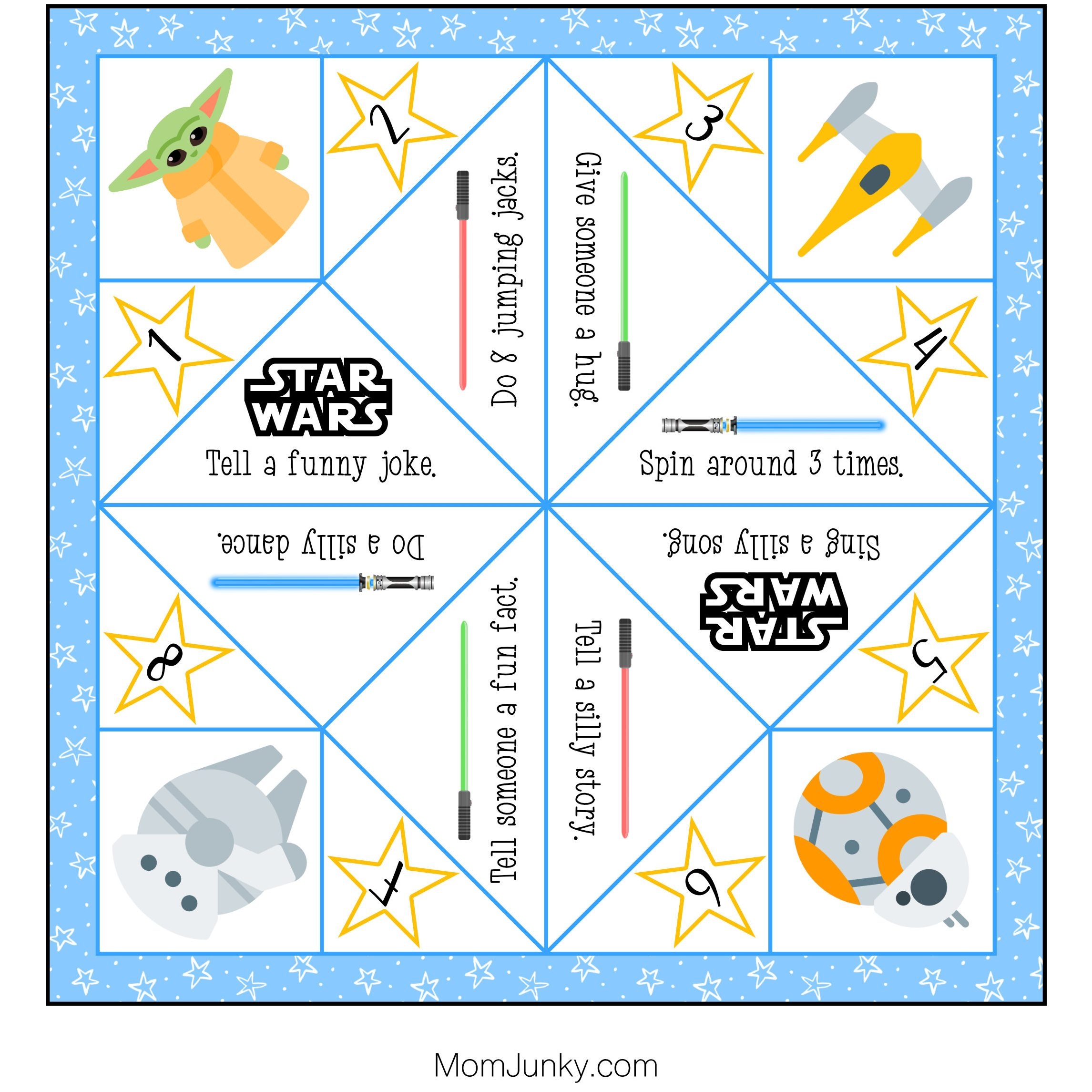 printable fortune teller template