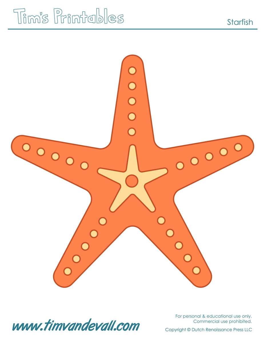 starfish template printable