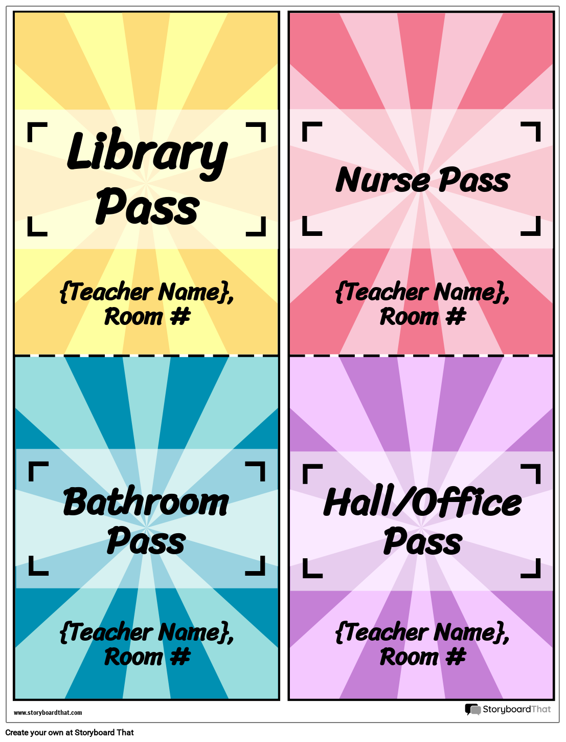 Storyboard That Free Printable Hall Passes For Classrooms
