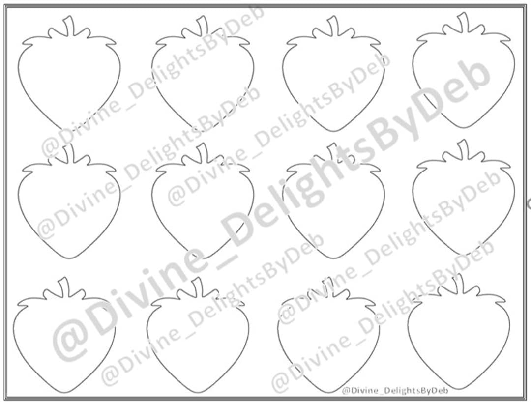 Strawberry Template Etsy