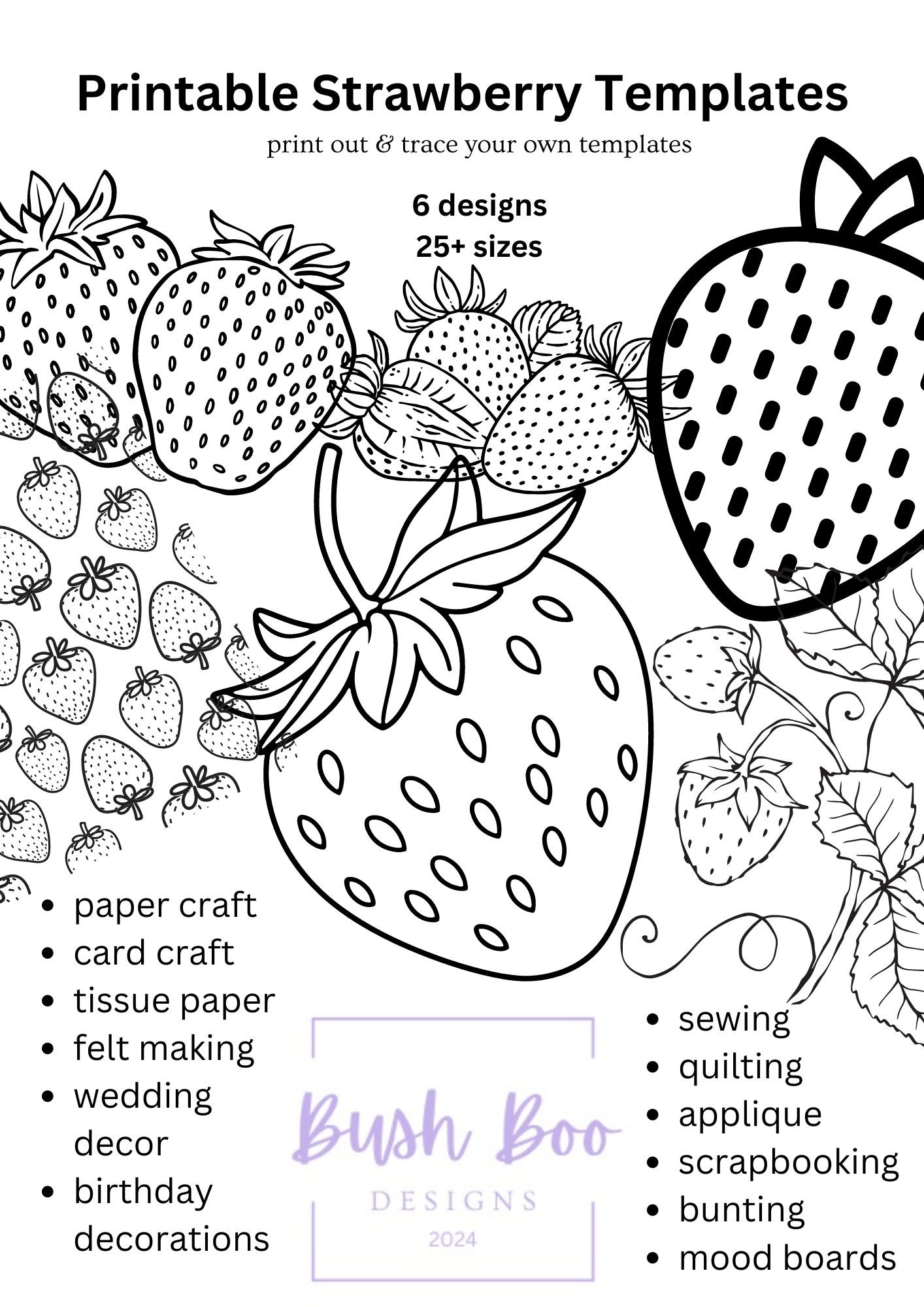strawberry template printable