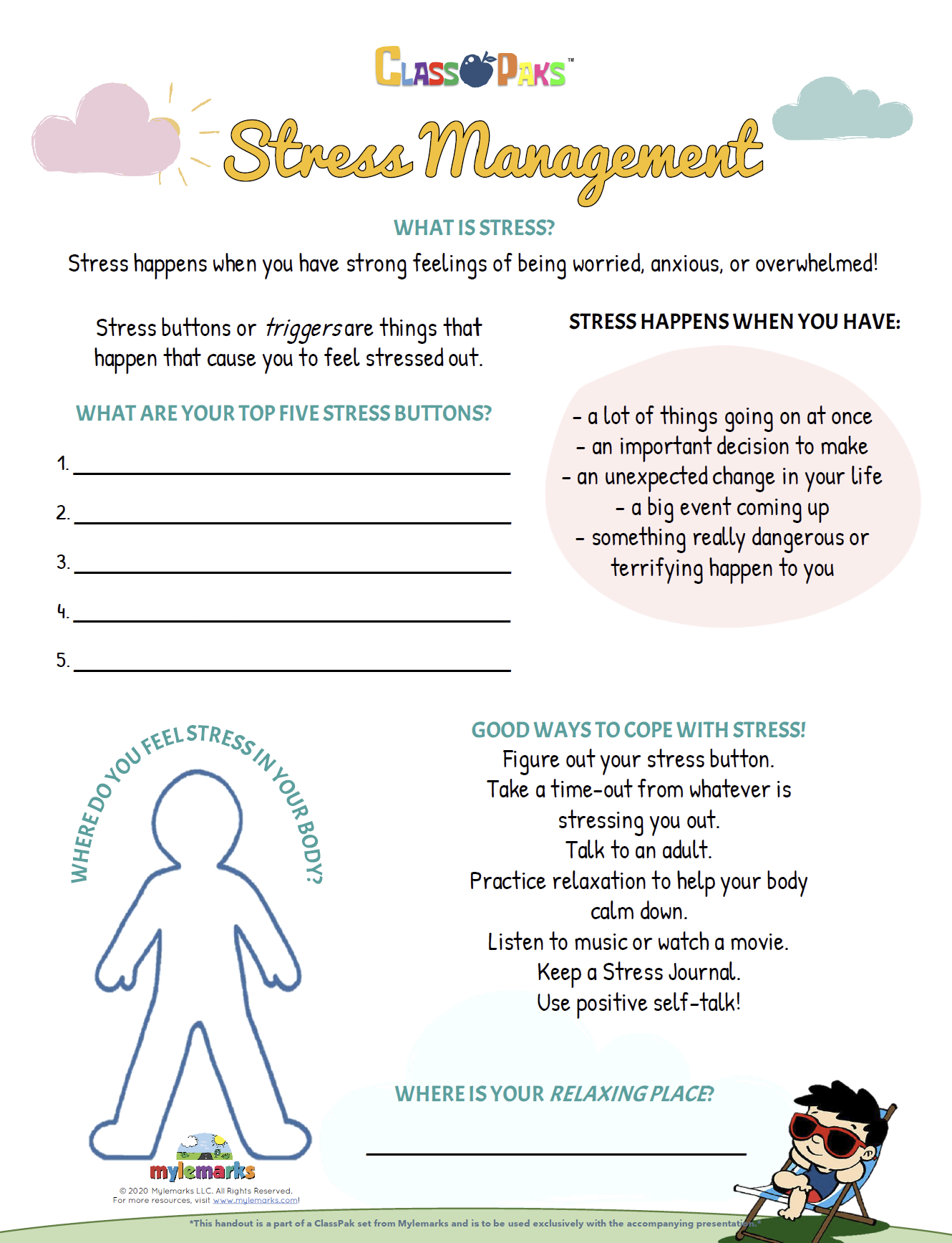 free printable stress management worksheets pdf