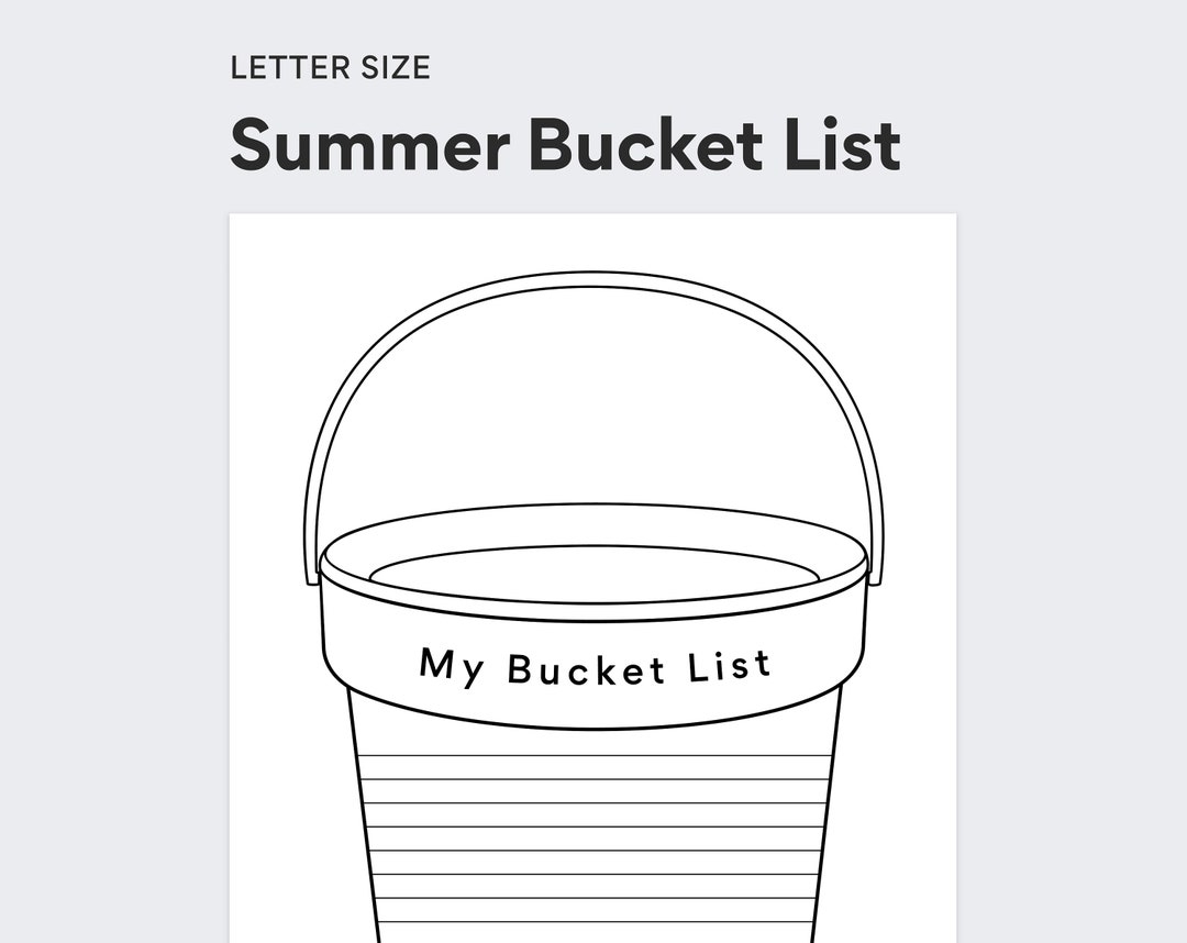 Summer Bucket List Printable Family Etsy